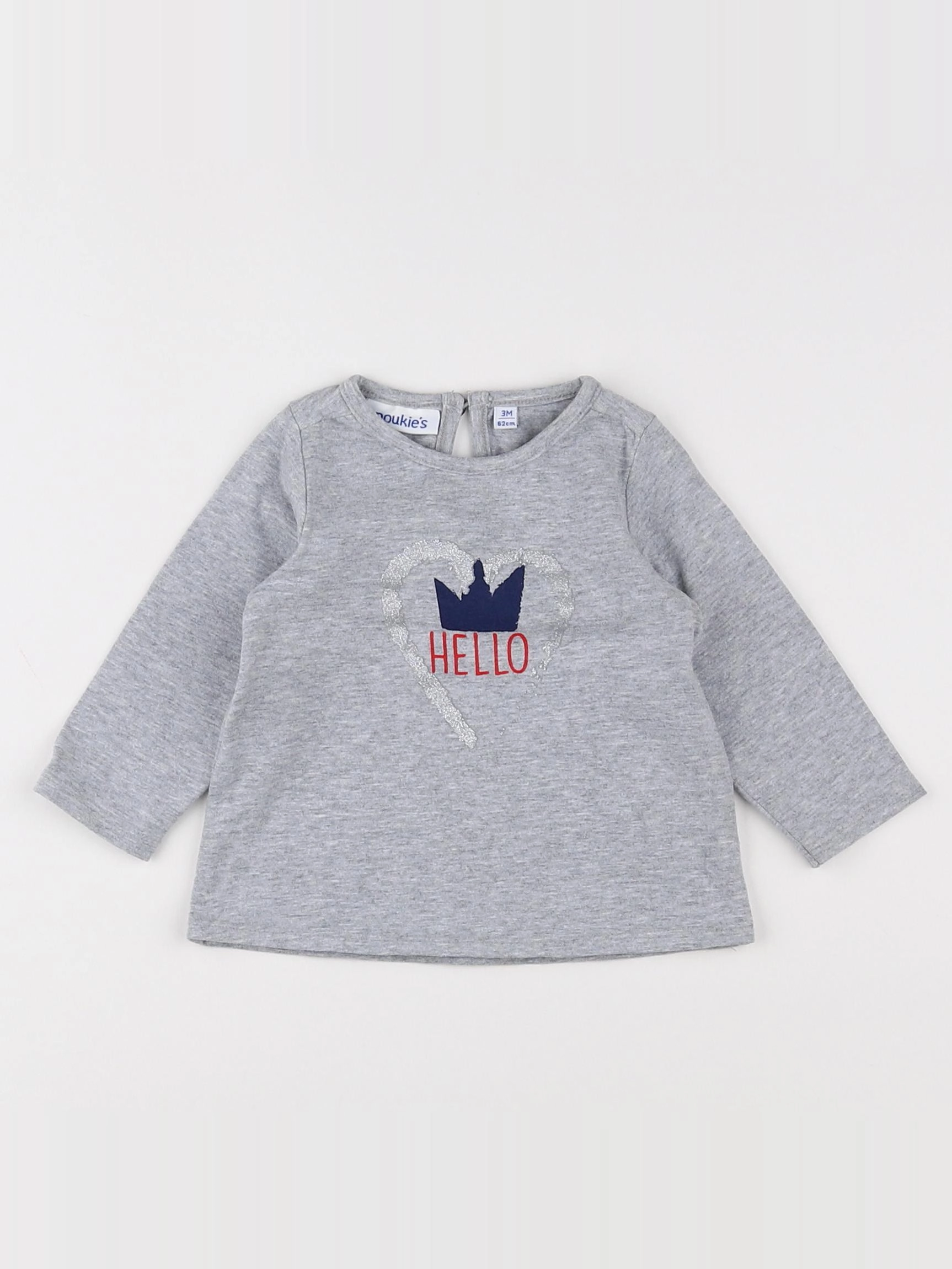 Noukie's - tee-shirt gris, bleu - 3 mois