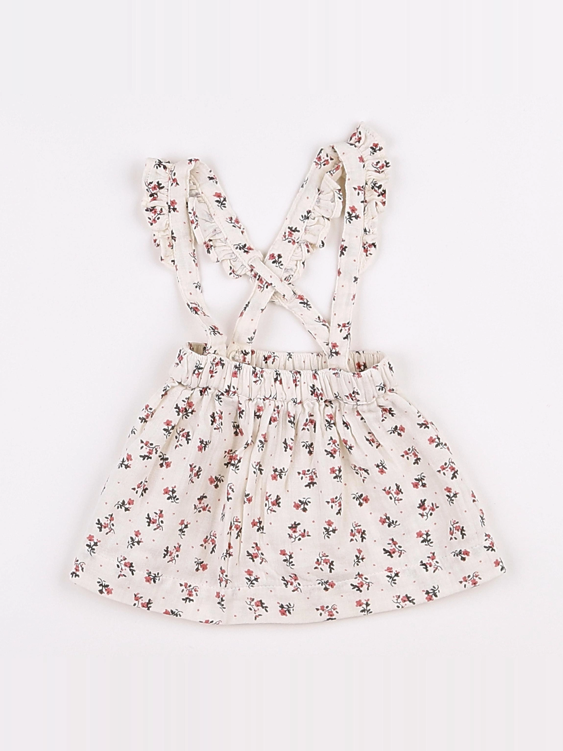 Vertbaudet - jupe beige, rose - 3 mois