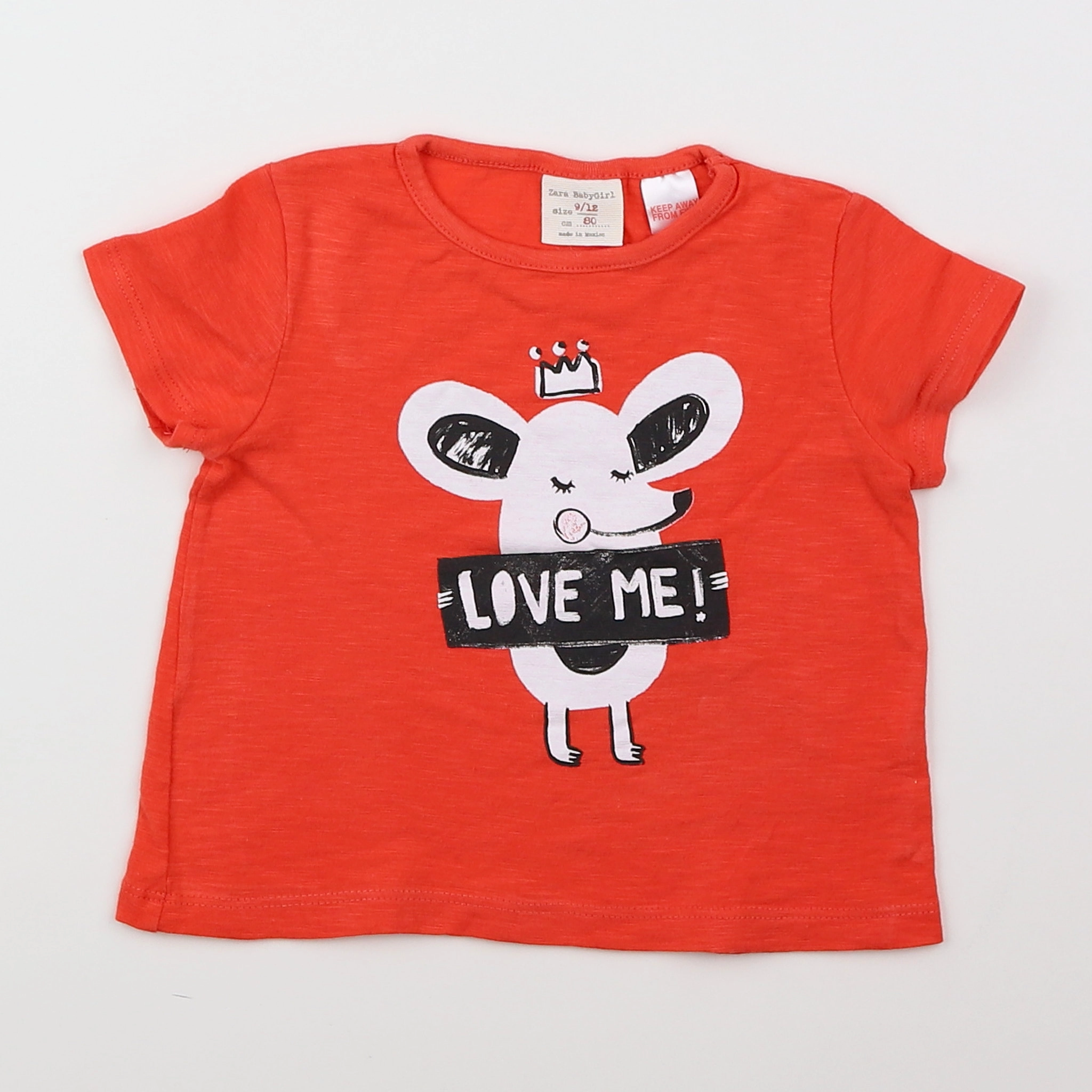 Zara - tee-shirt rouge - 9/12 mois