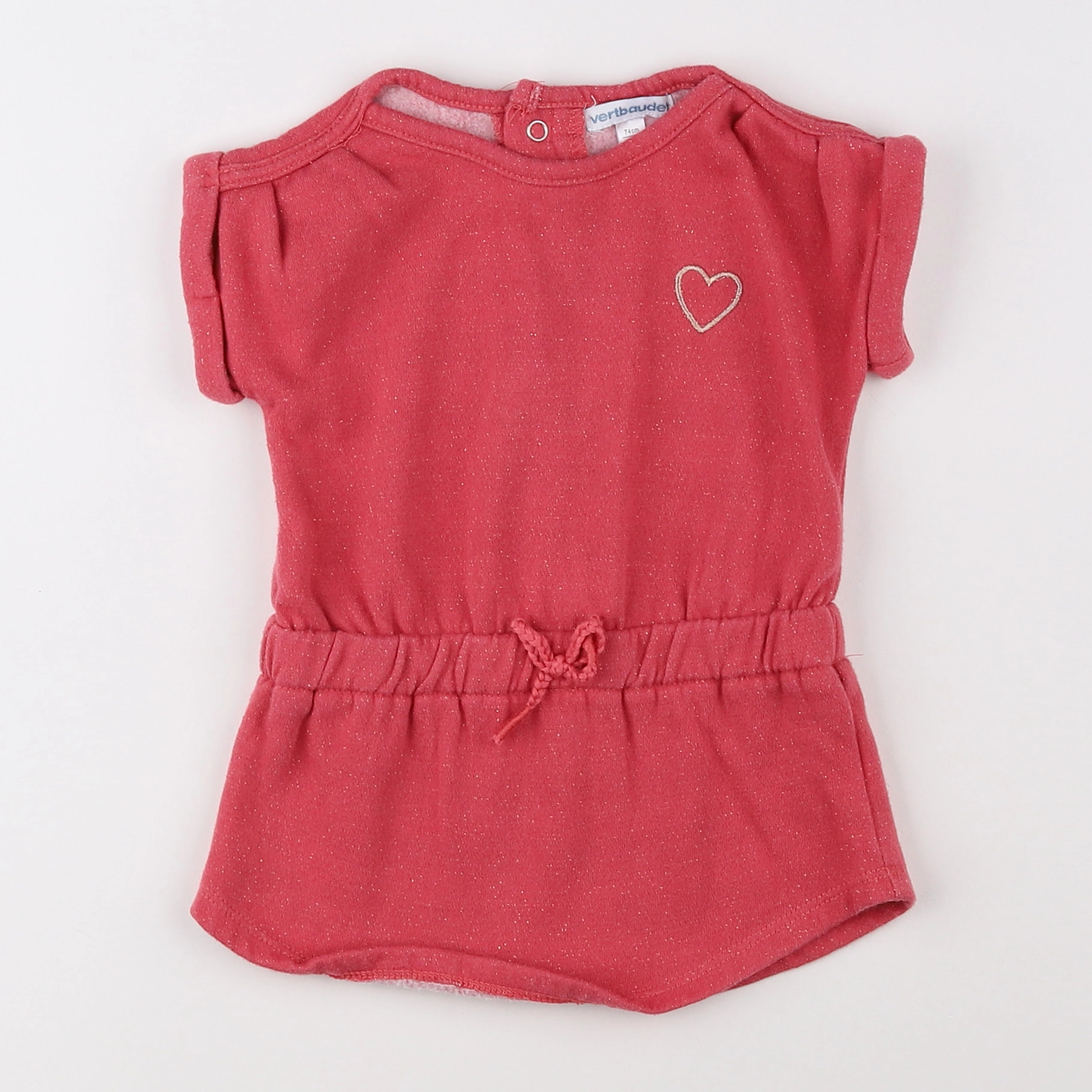 Vertbaudet - robe rose, or - 12 mois