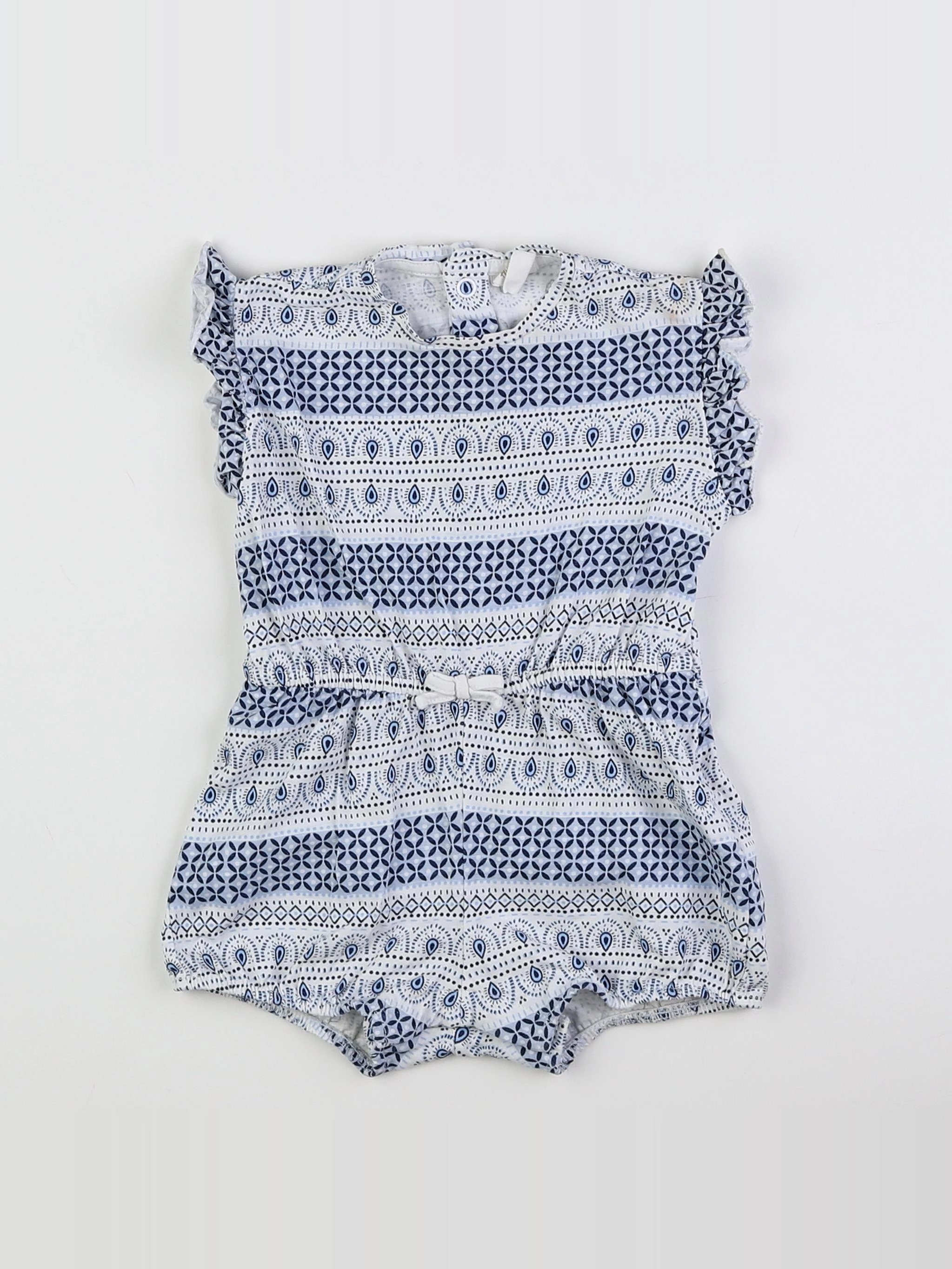 H&M - combinaison bleu, blanc - 3/6 mois