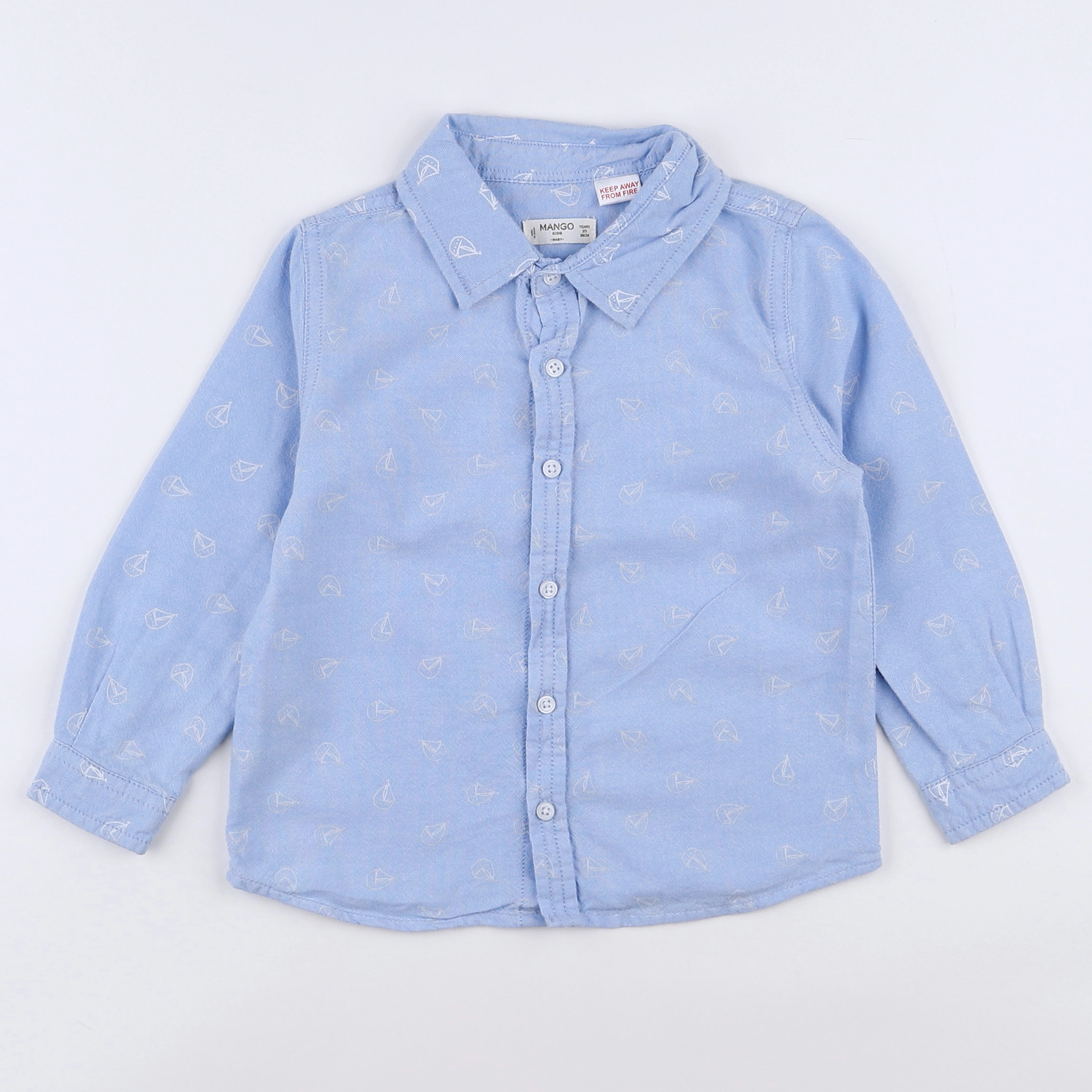 Mango - chemise bleu - 2/3 ans