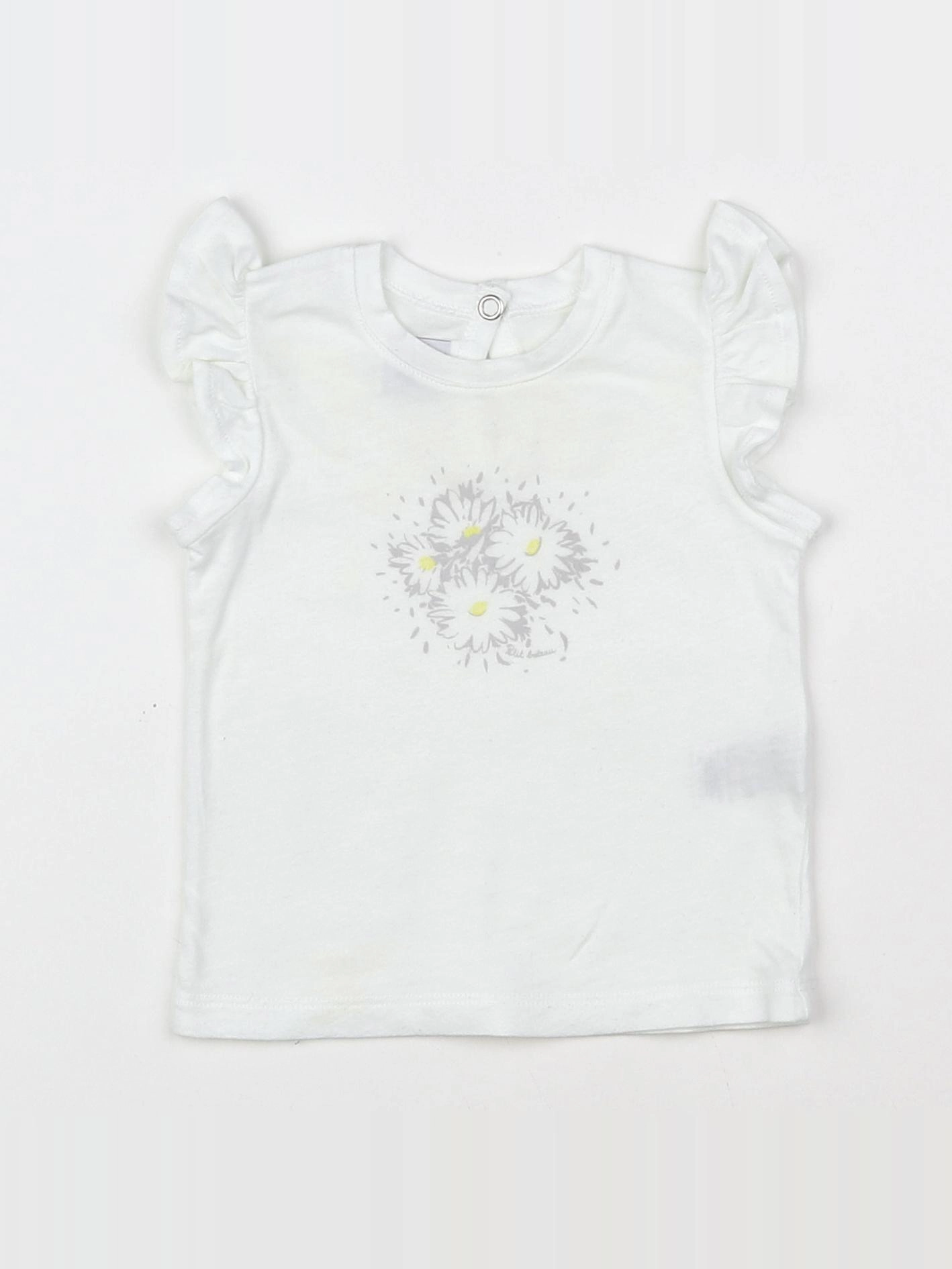 Petit Bateau - tee-shirt blanc - 6 mois