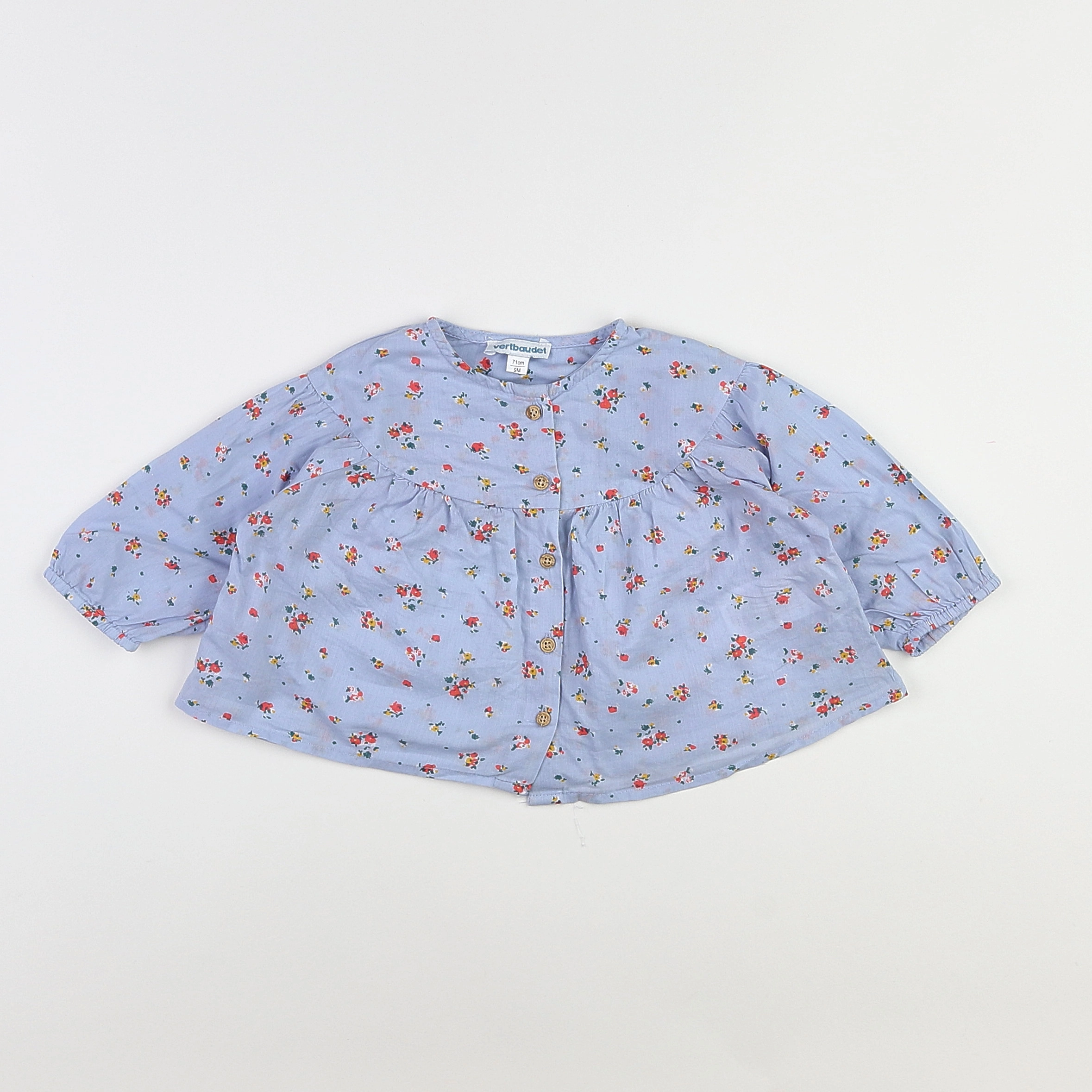 Vertbaudet - blouse bleu - 9 mois