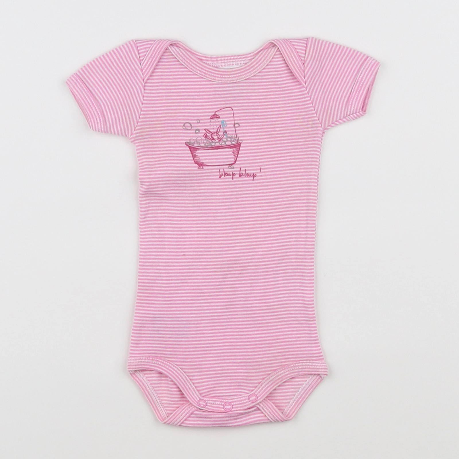 Petit Bateau - body rose, blanc - 3 mois