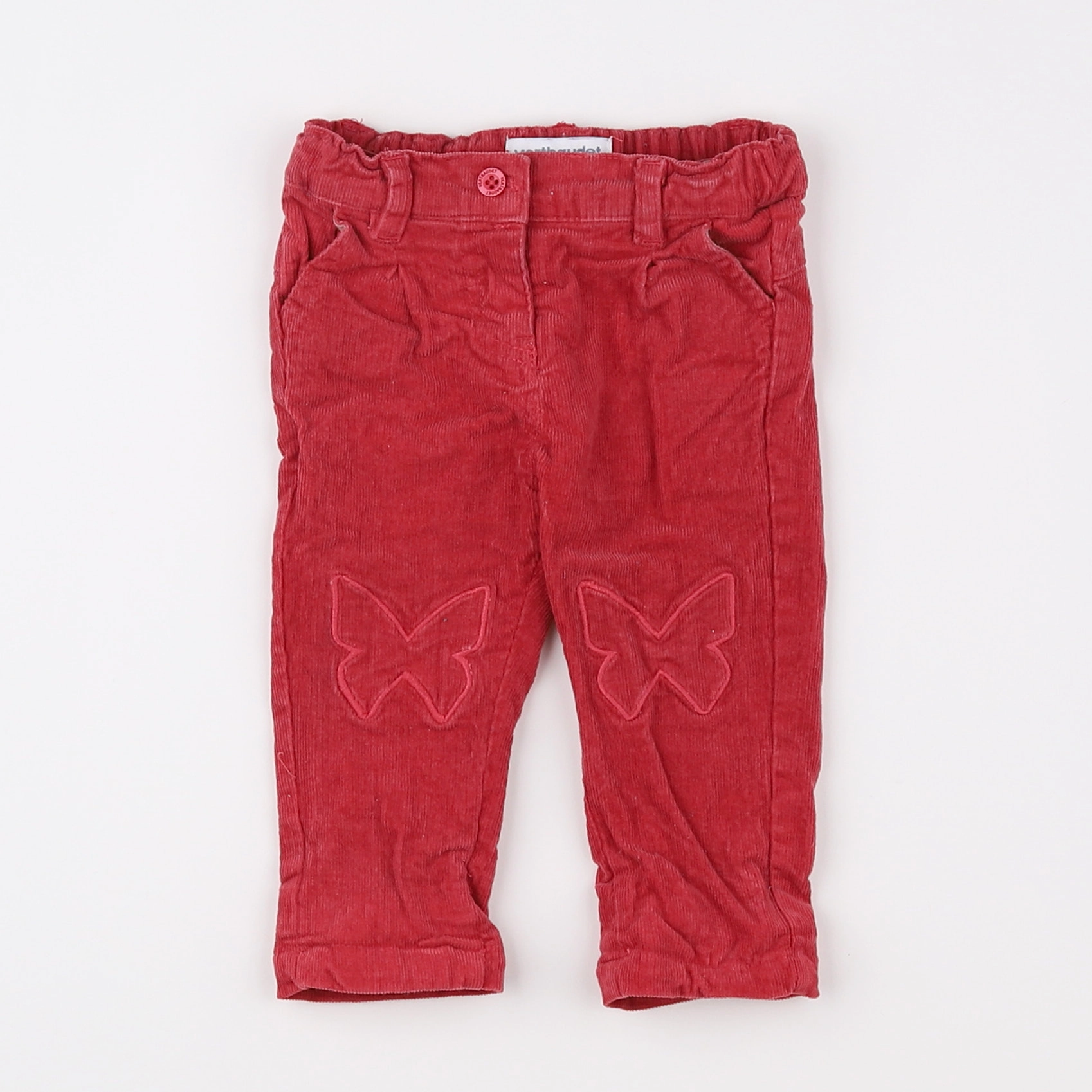 Vertbaudet - pantalon rouge - 3 mois