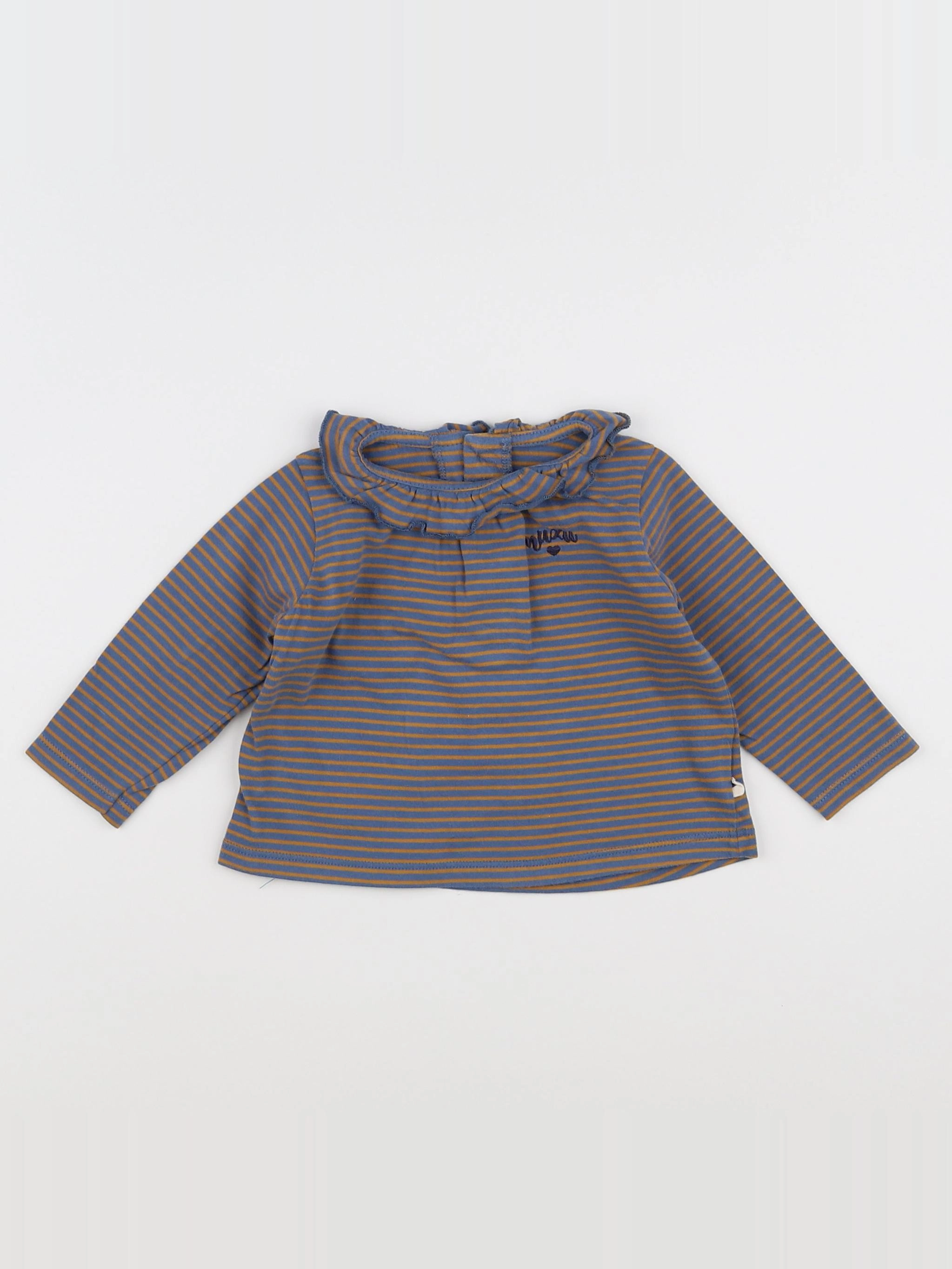 Arsène et les pipelettes - tee-shirt bleu, marron - 12 mois