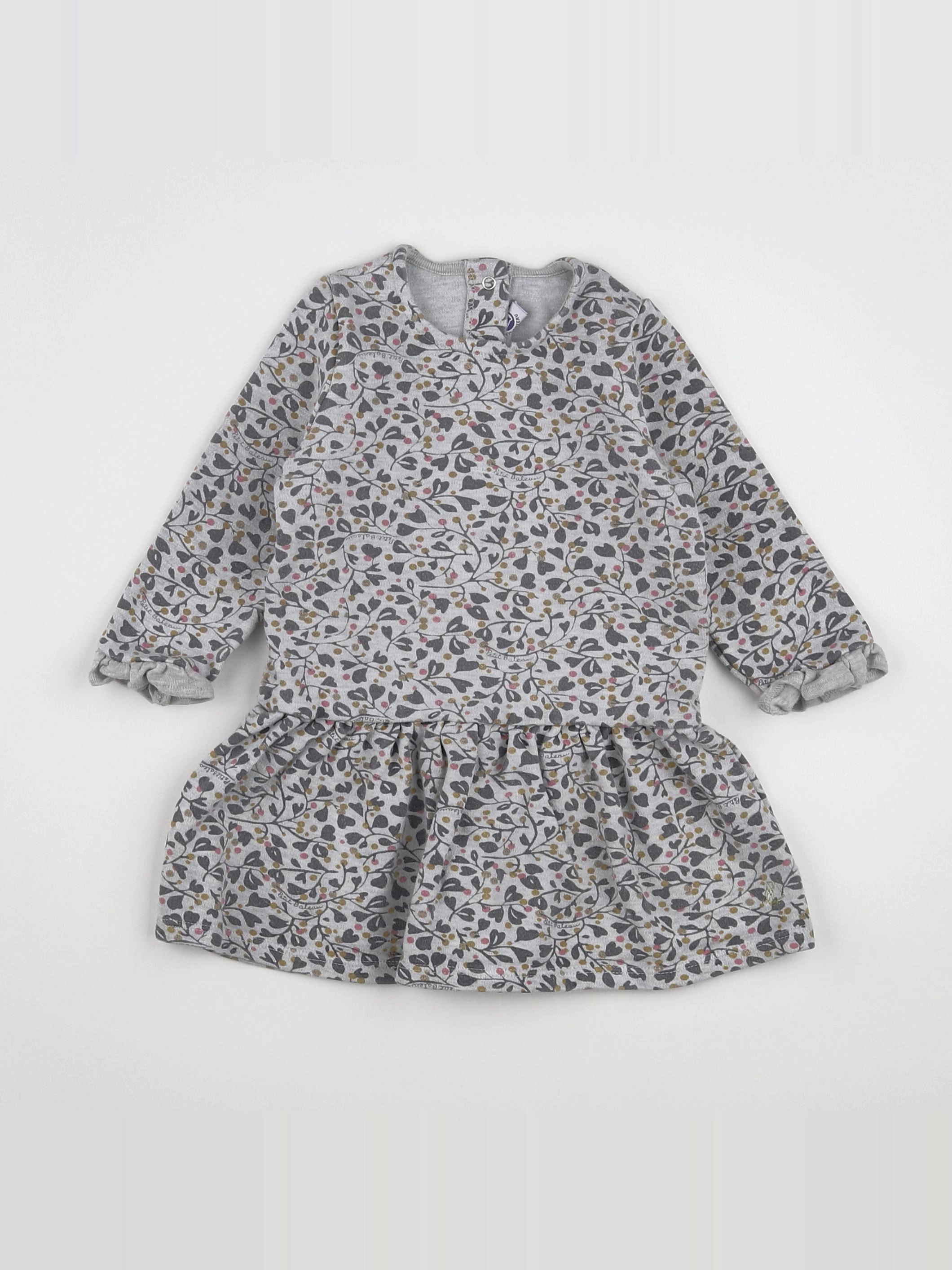 Petit Bateau - robe gris, or - 18 mois