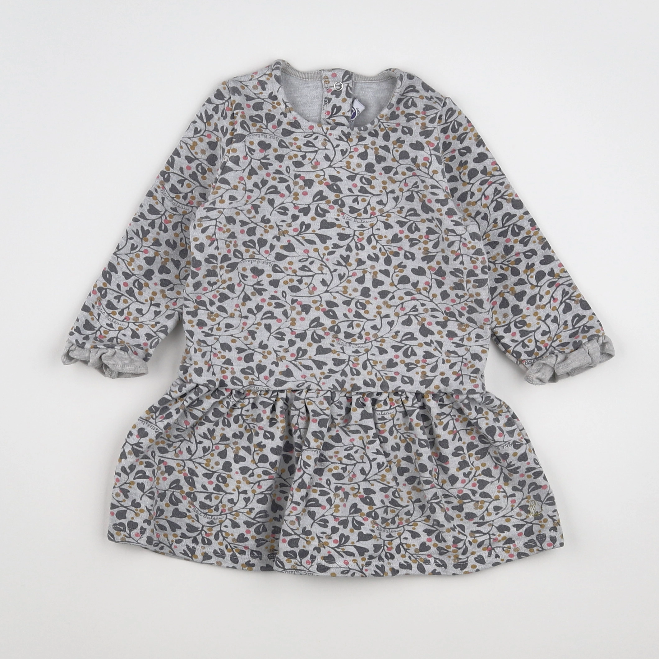 Petit Bateau - robe gris, or - 18 mois