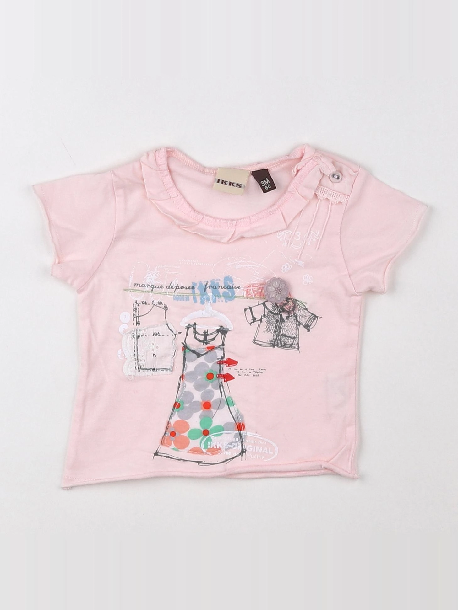 IKKS - tee-shirt rose - 3 mois