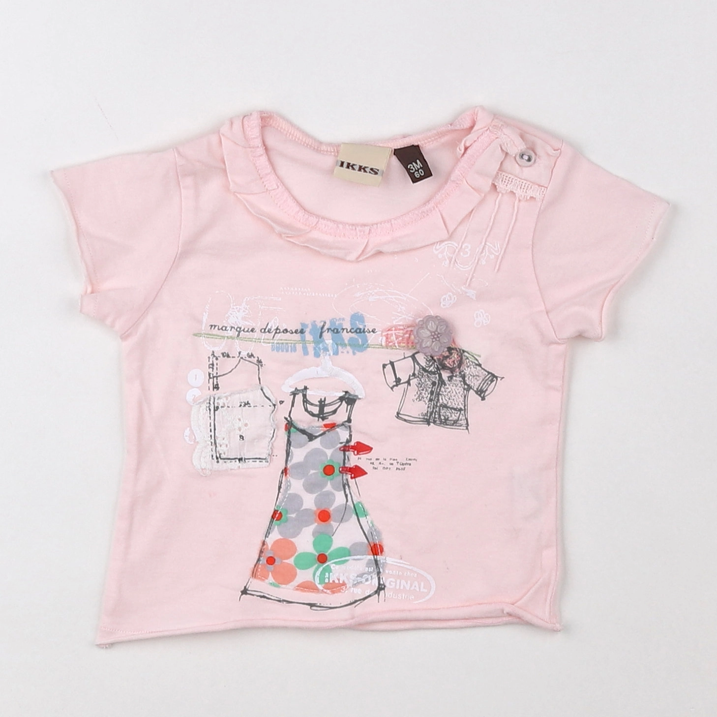 IKKS - tee-shirt rose - 3 mois