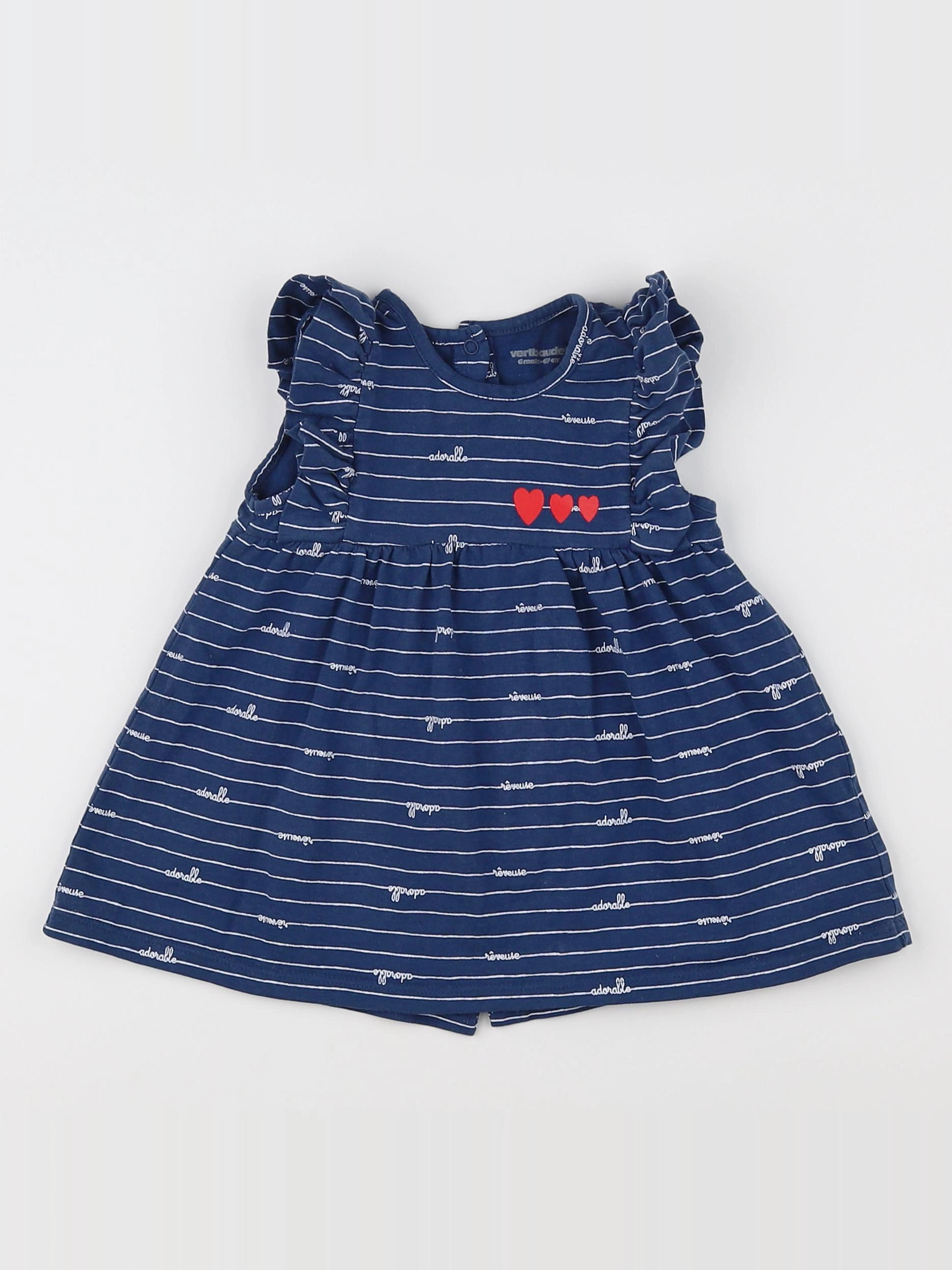 Vertbaudet - robe bleu - 6 mois