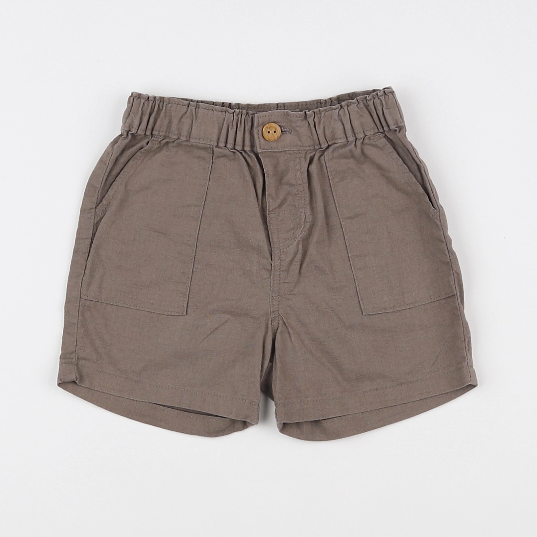 H&M - short marron - 6/9 mois