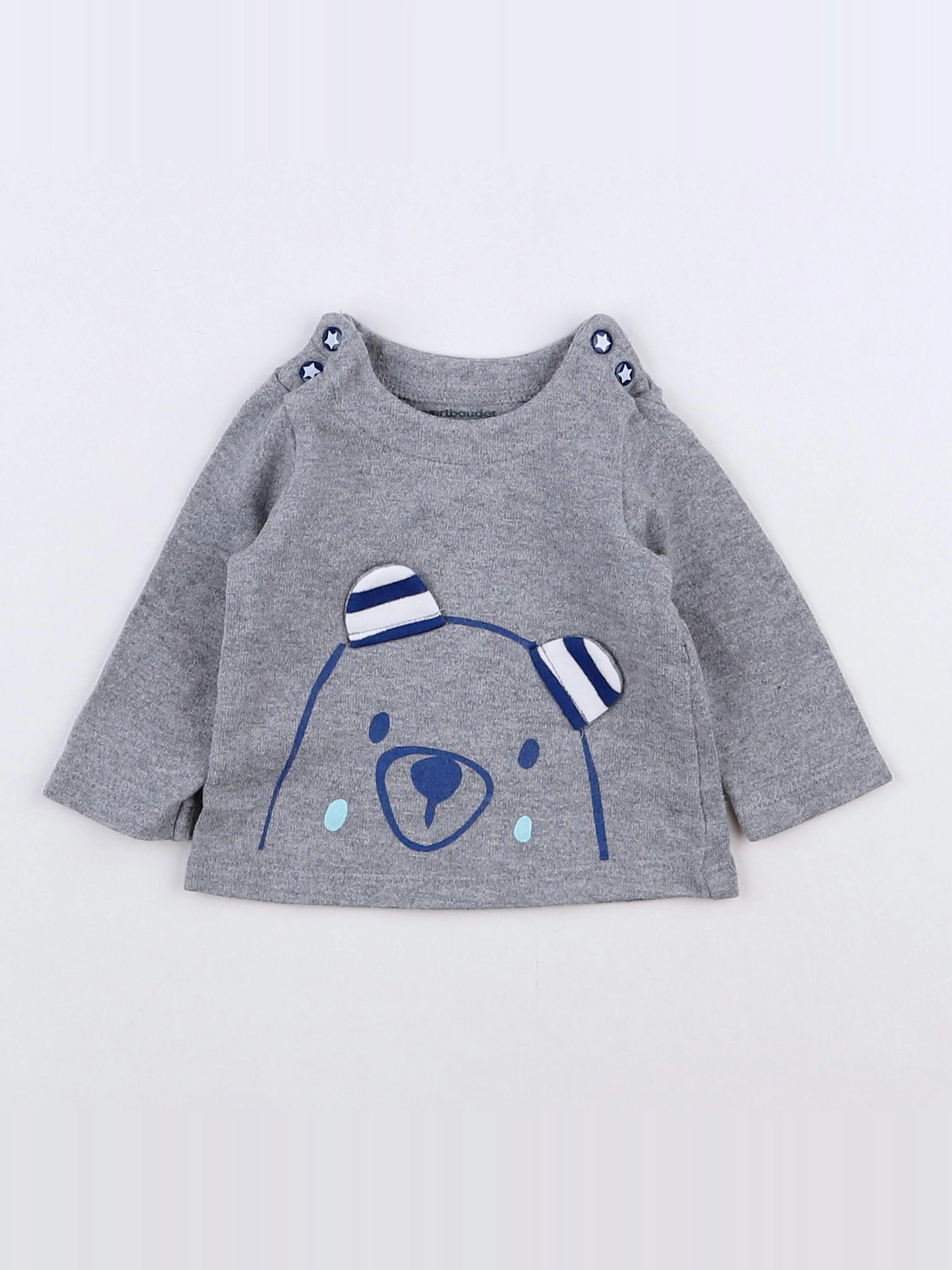 Vertbaudet - tee-shirt gris - 3 mois