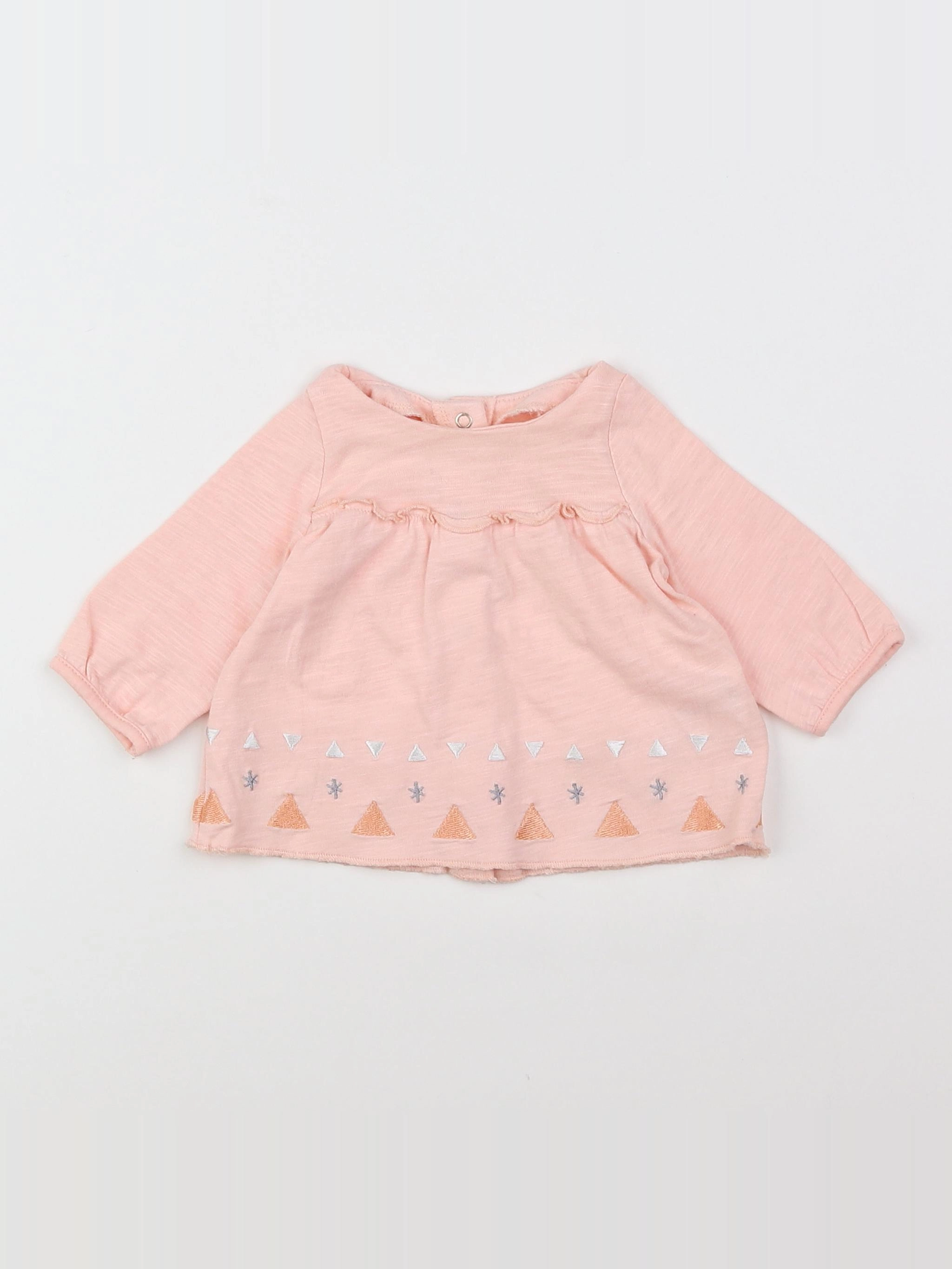 Vertbaudet - tee-shirt rose - 1 mois
