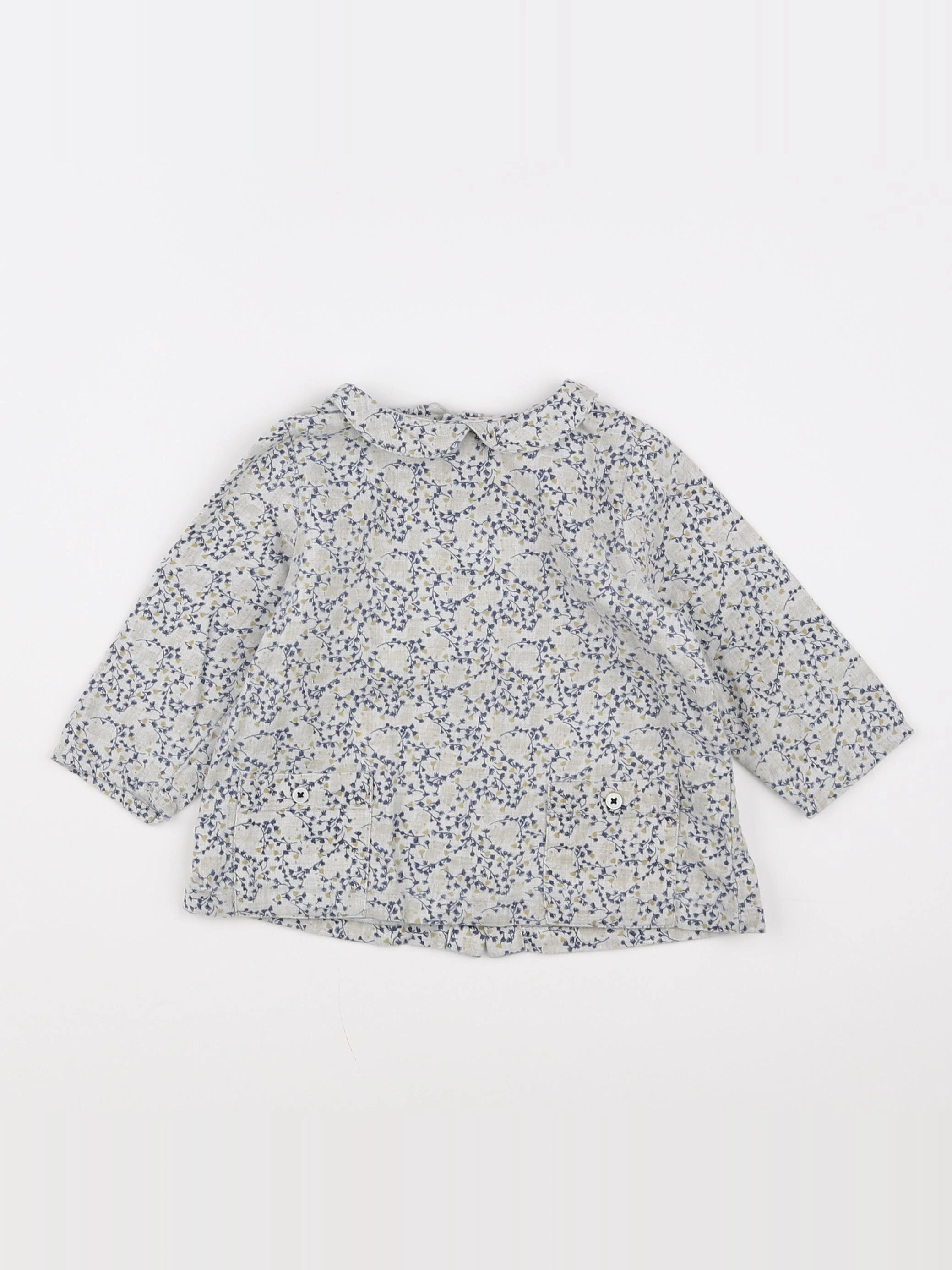 Boutchou - blouse gris - 12 mois