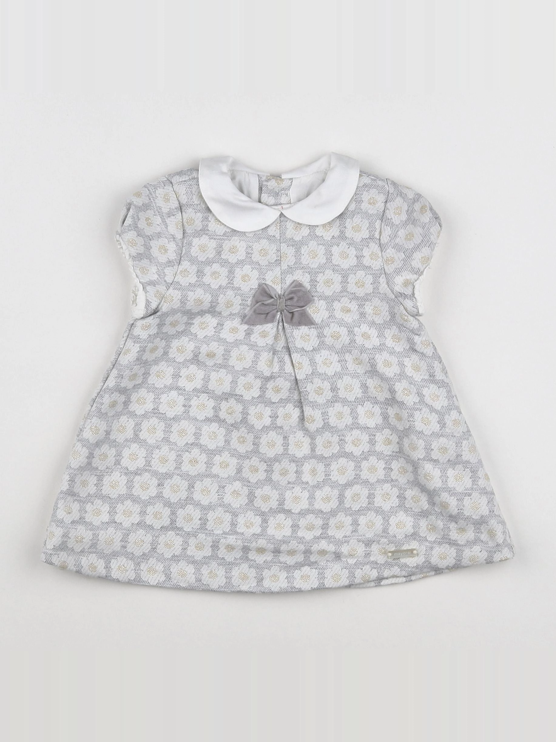 Mayoral - robe gris, or - 4/6 mois