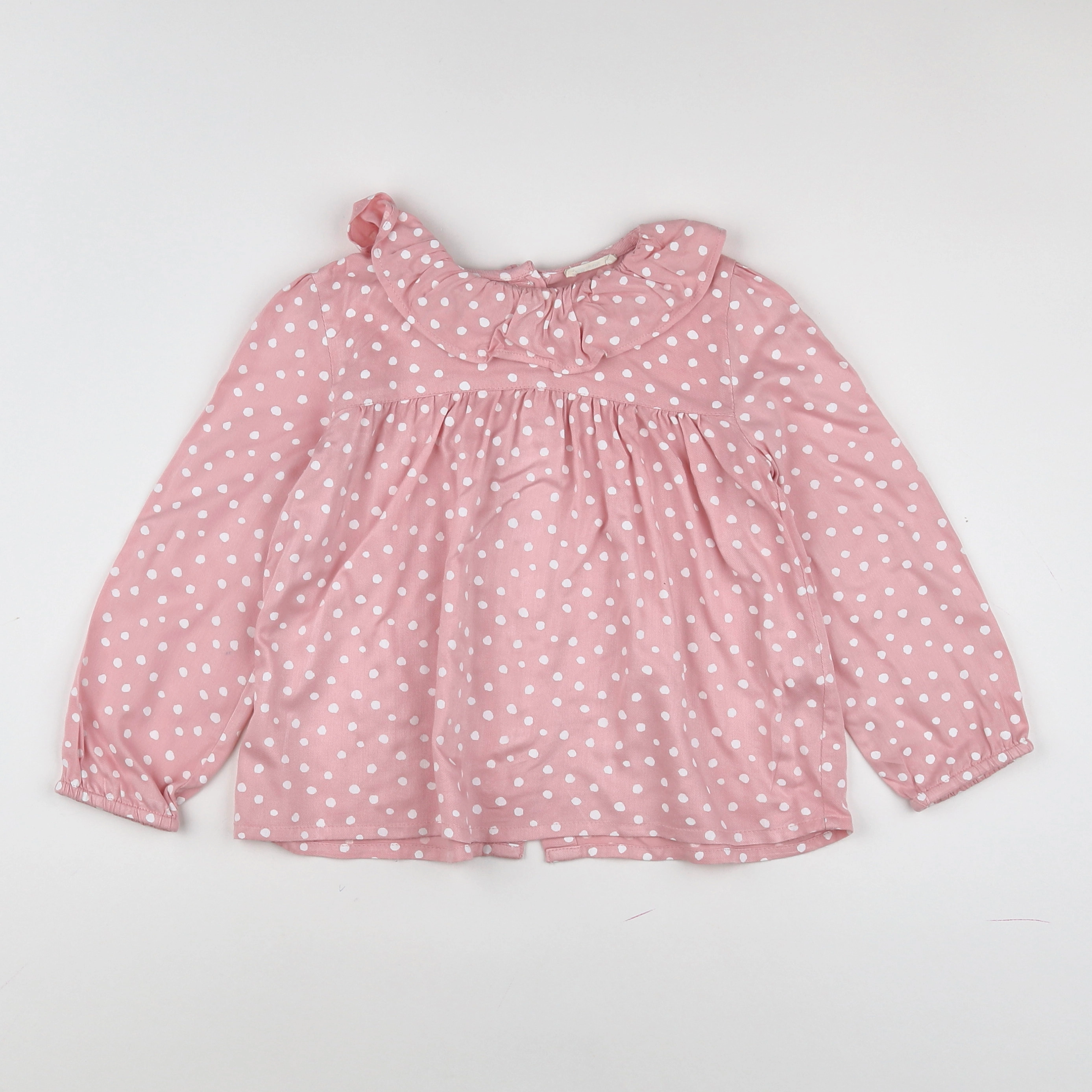 Little Cigogne - blouse rose, blanc - 5 ans