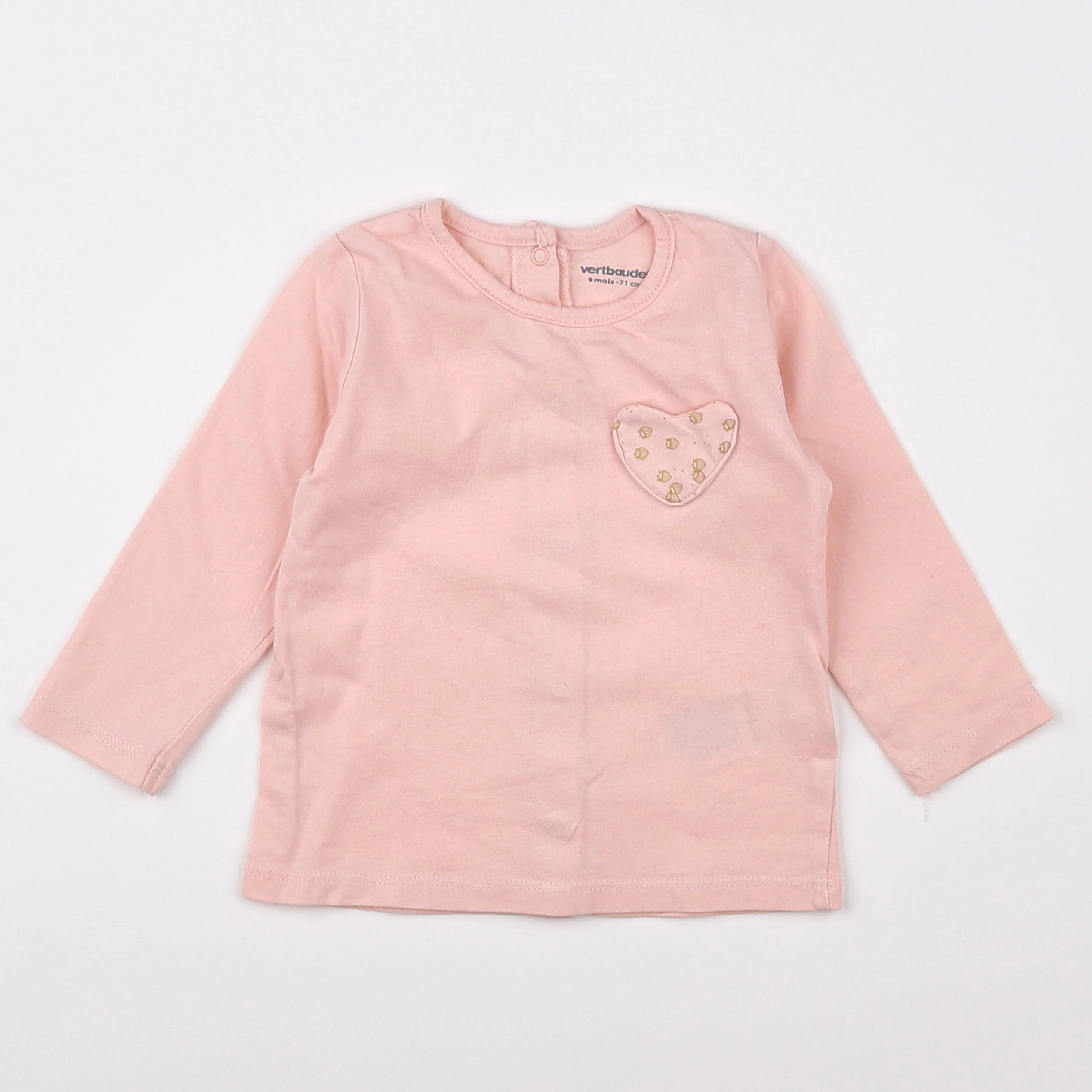 Vertbaudet - tee-shirt rose - 9 mois