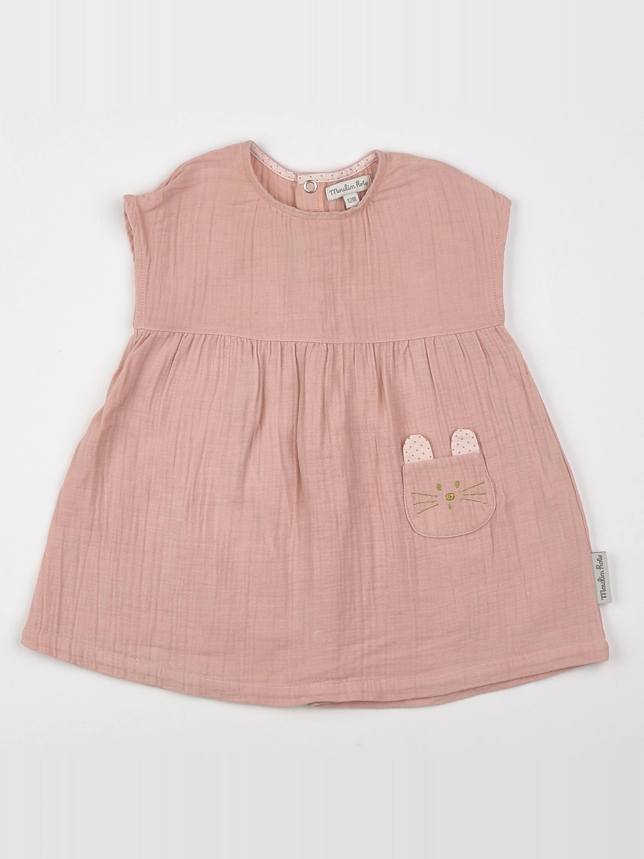 Moulin Roty - robe rose - 12 mois