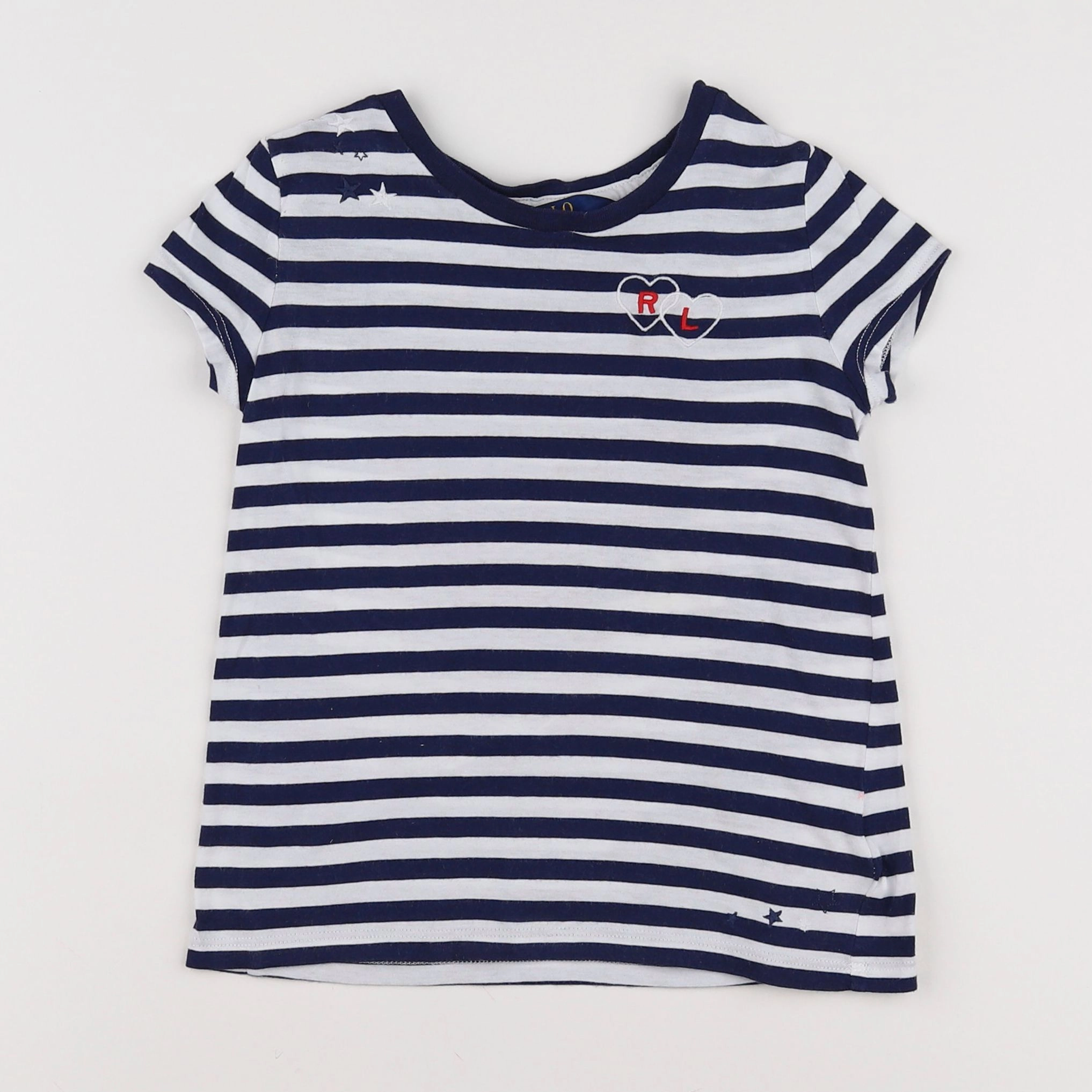 Ralph Lauren - tee-shirt blanc, bleu - 5 ans