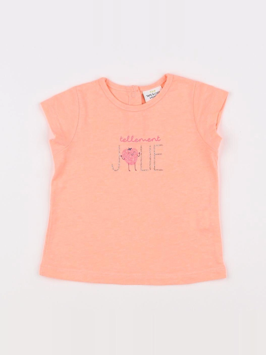 Tape à l'oeil - tee-shirt rose fluo - 6 mois