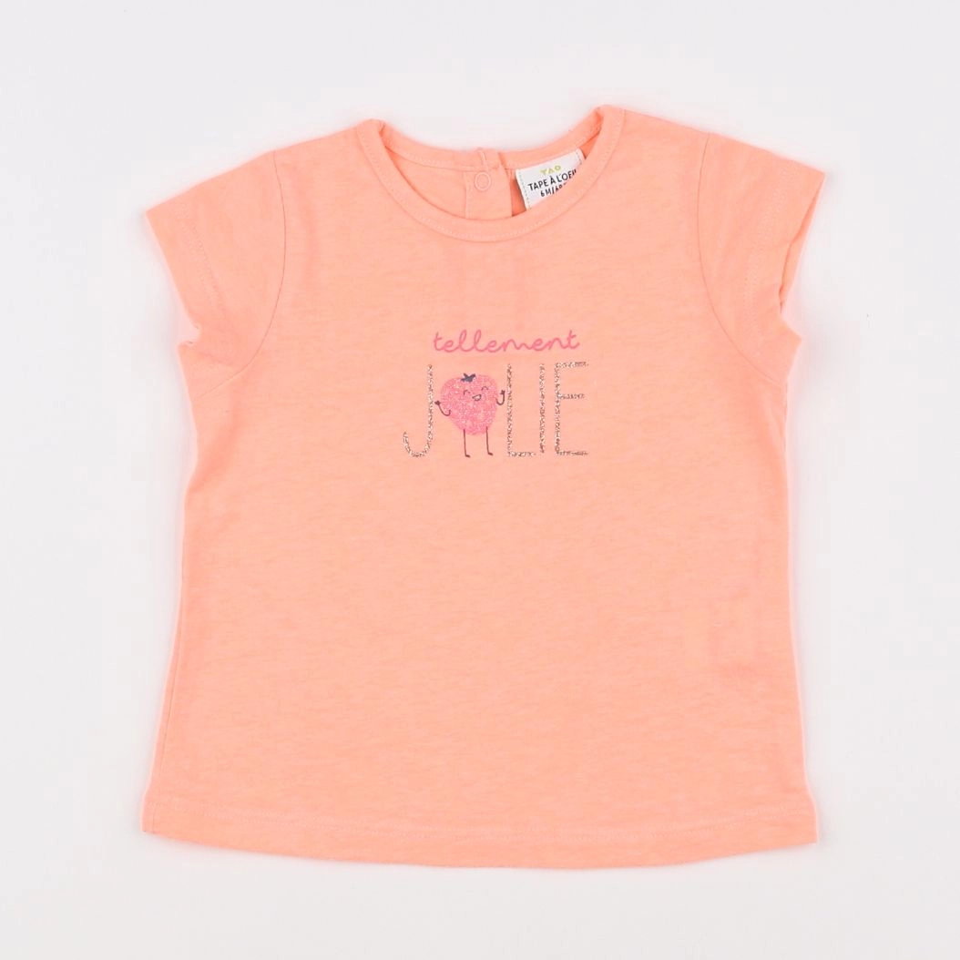 Tape à l'oeil - tee-shirt rose fluo - 6 mois