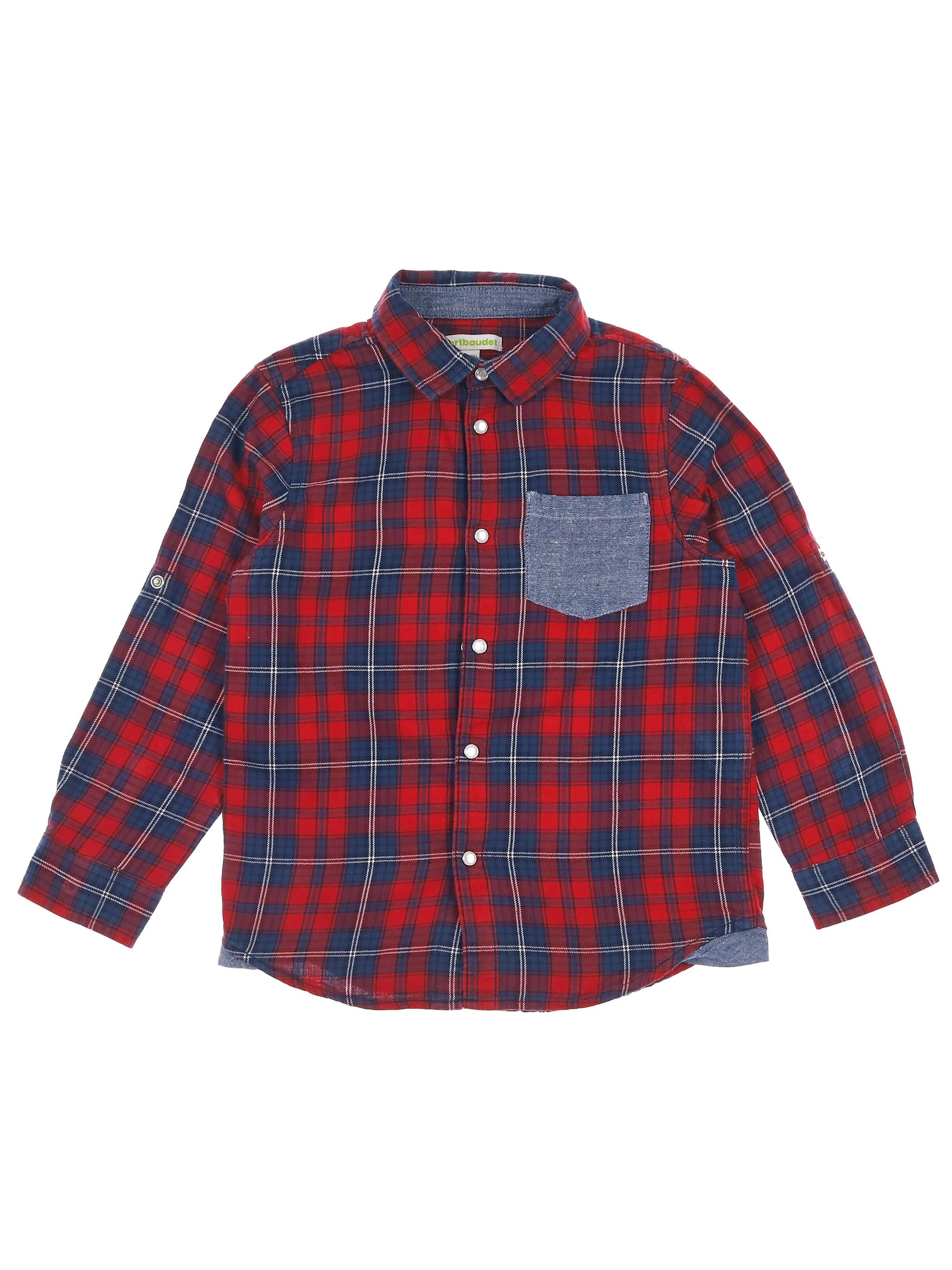 Vertbaudet - chemise rouge - 6 ans