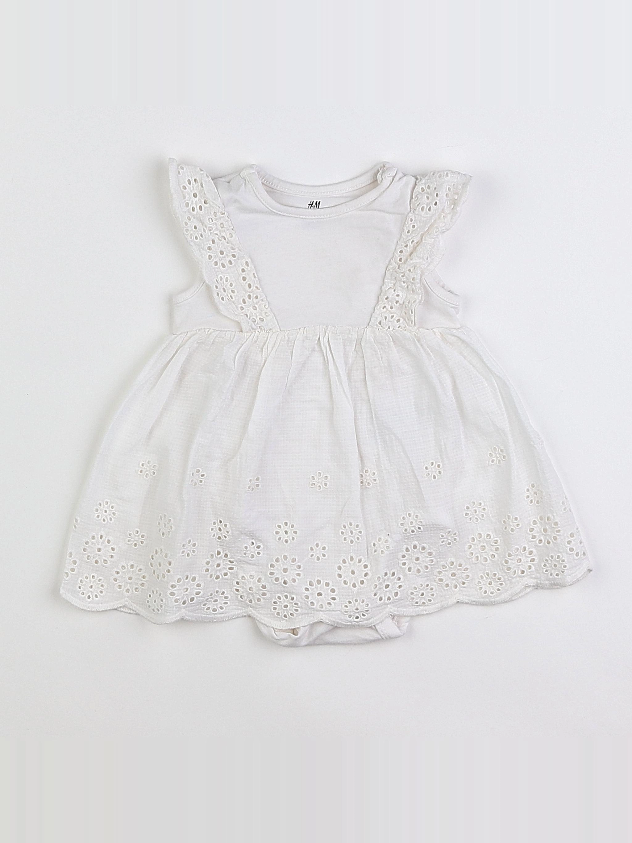 H&M - body robe blanc - 3 mois