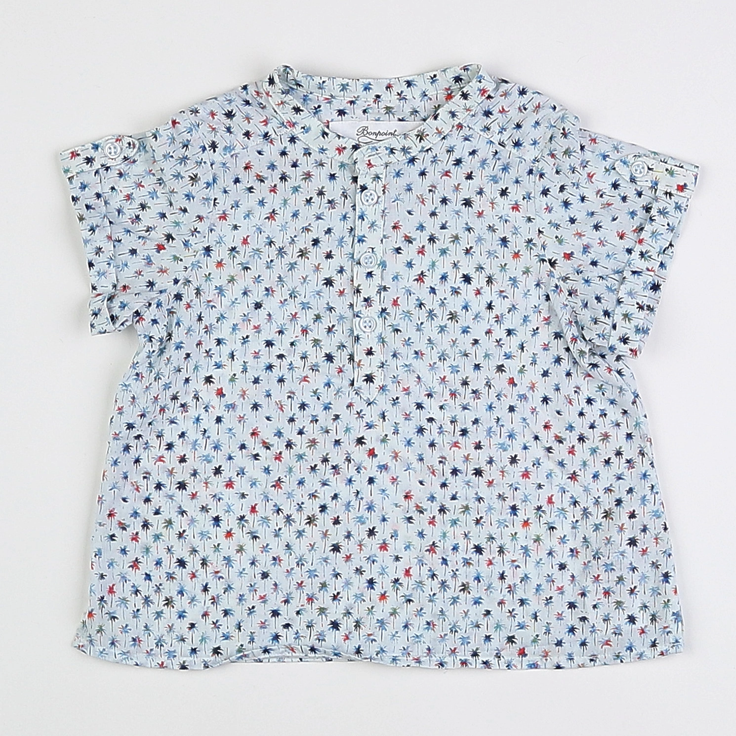 Bonpoint - chemise blanc, bleu - 18 mois