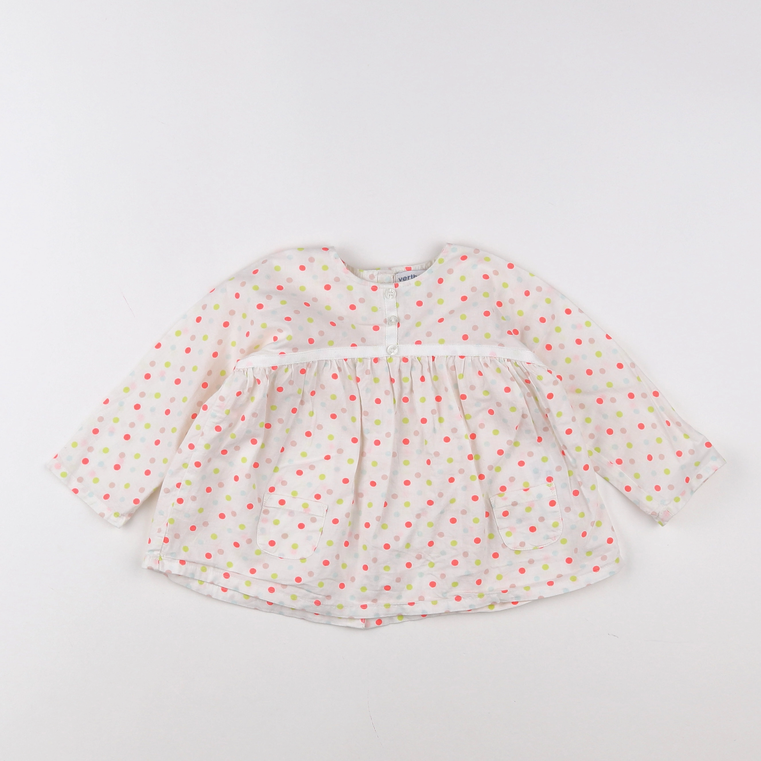 Vertbaudet - blouse blanc, multicolore - 12 mois