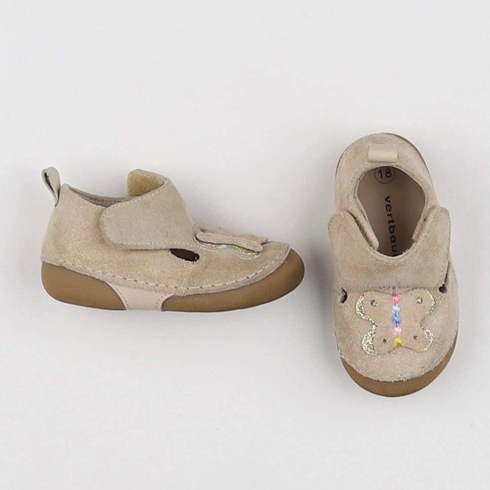Vertbaudet - chaussons beige,or - pointure 18