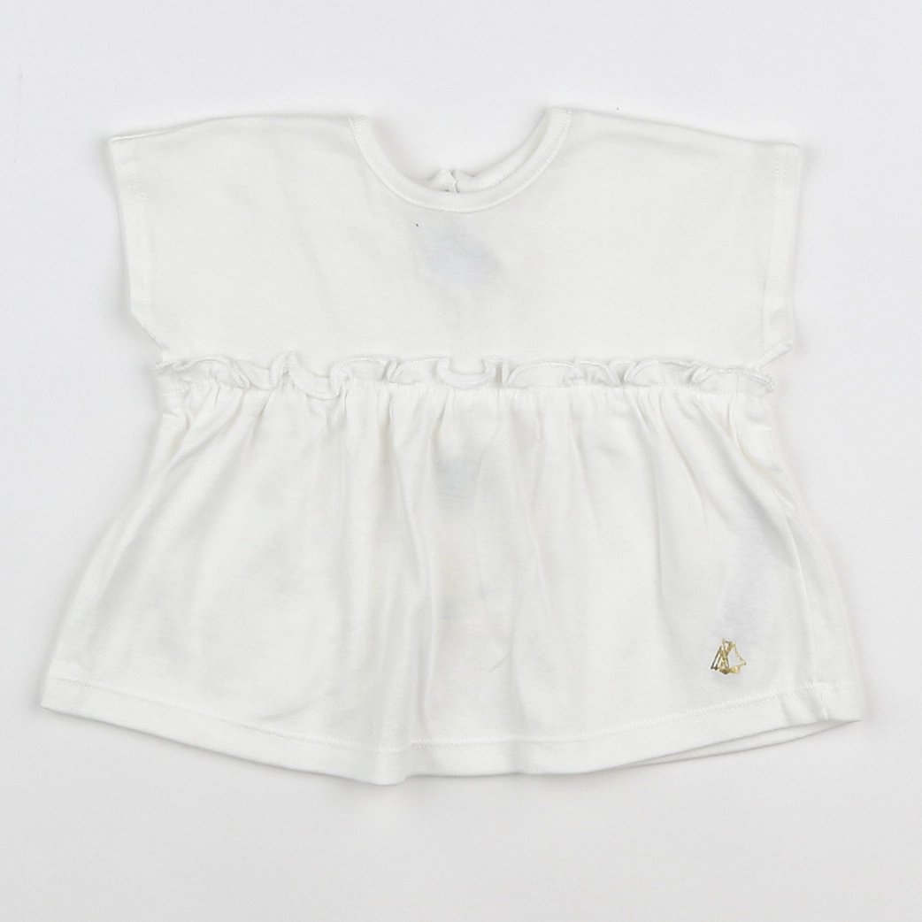 Petit Bateau - tee-shirt blanc (état neuf) - 6 mois