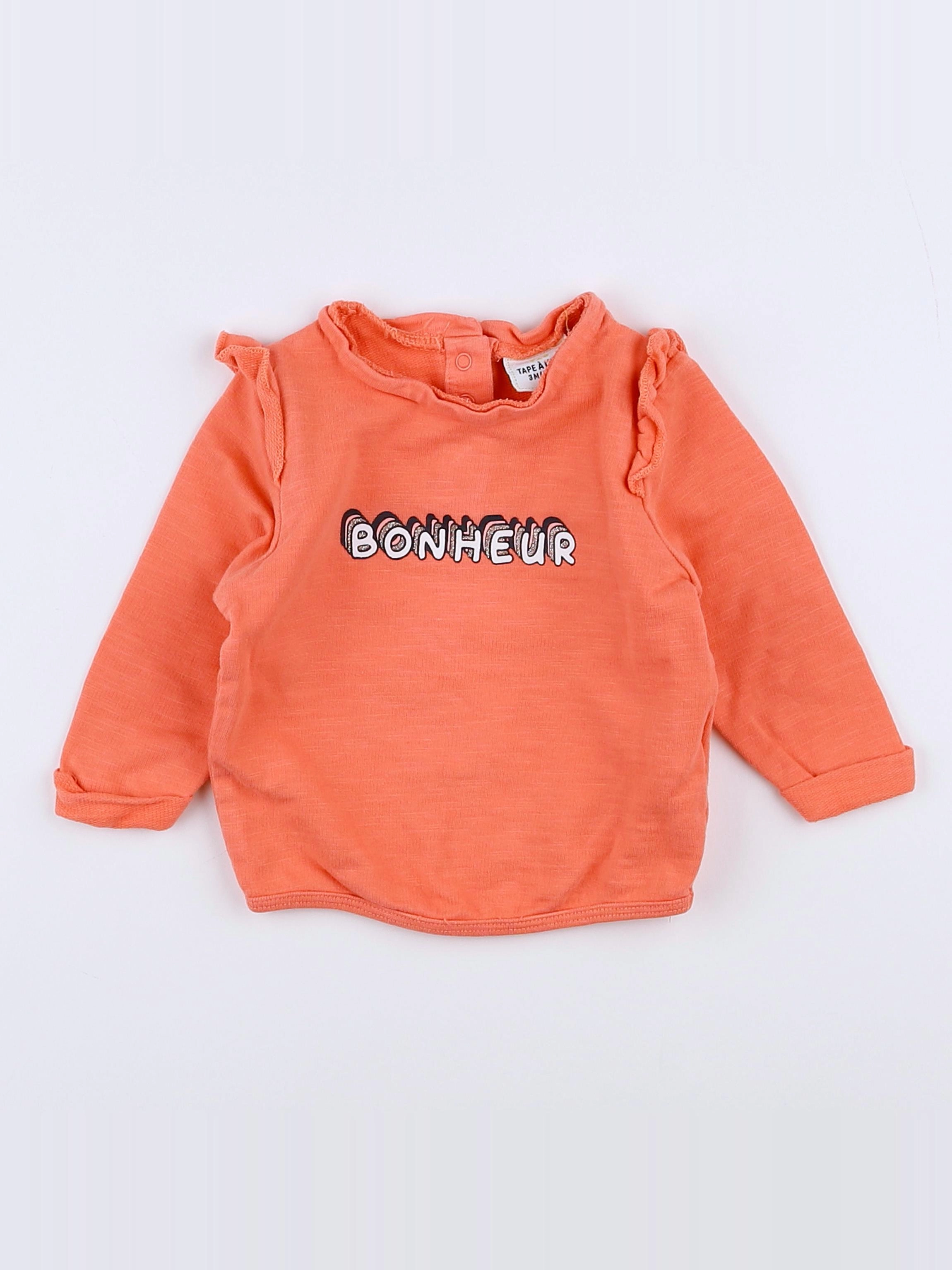 Tape à l'oeil - sweat orange - 3 mois