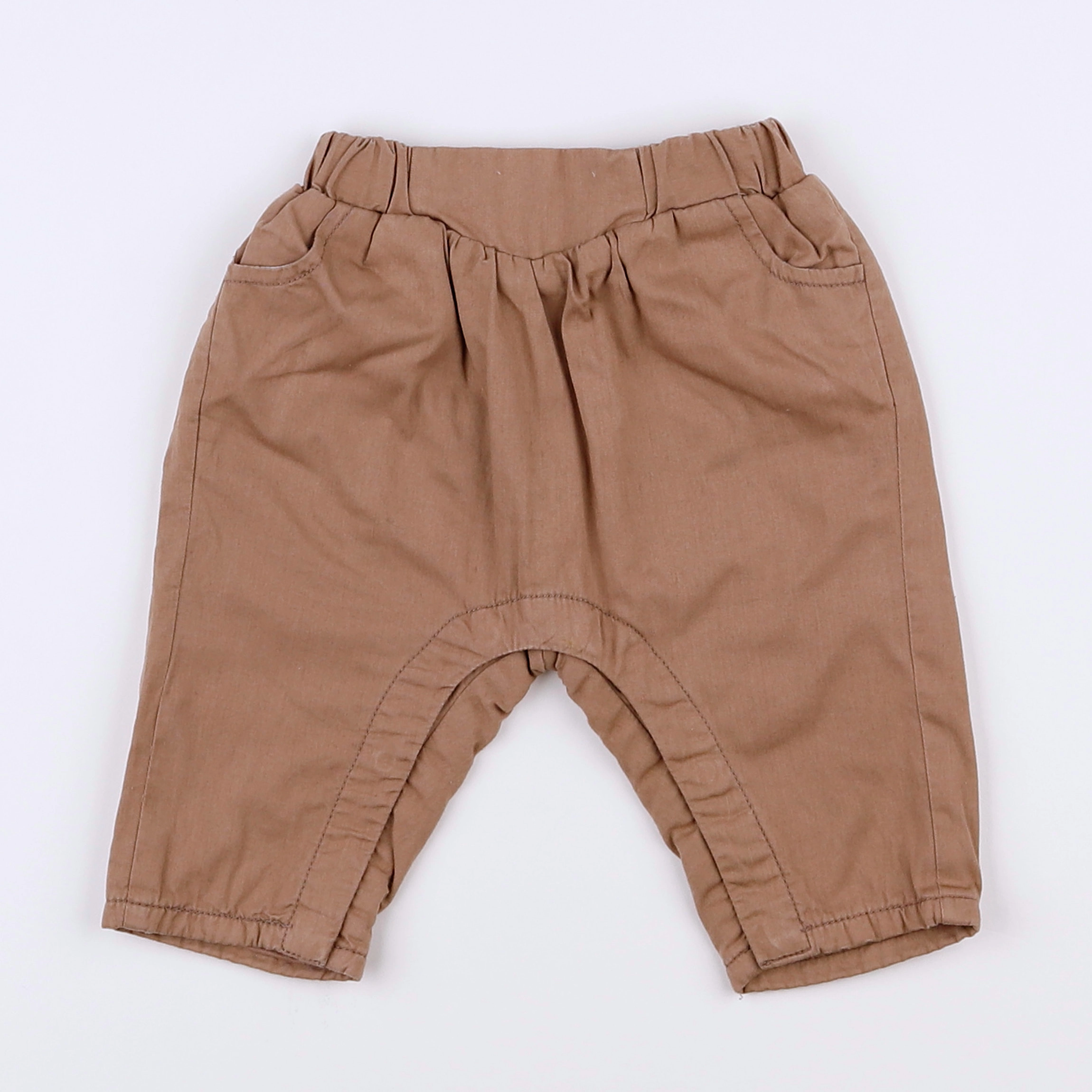 Vertbaudet - sarouel marron - 3 mois