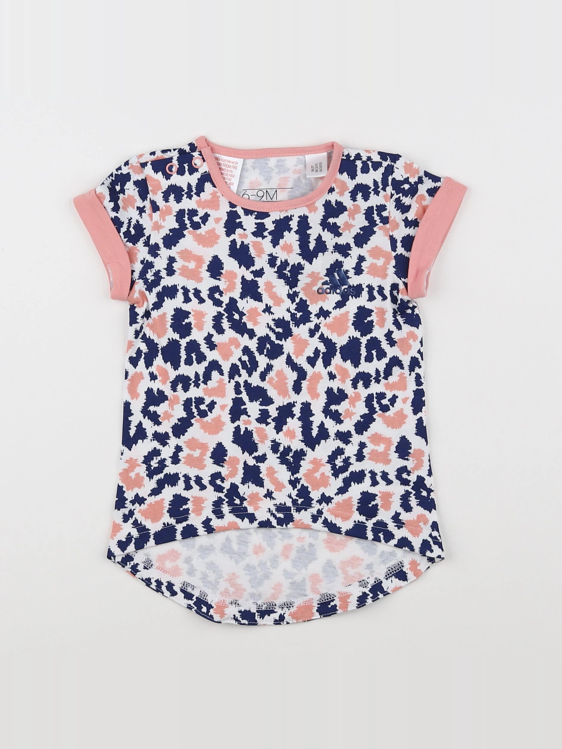 Adidas - tee-shirt rose, bleu, multicolore - 6/9 mois