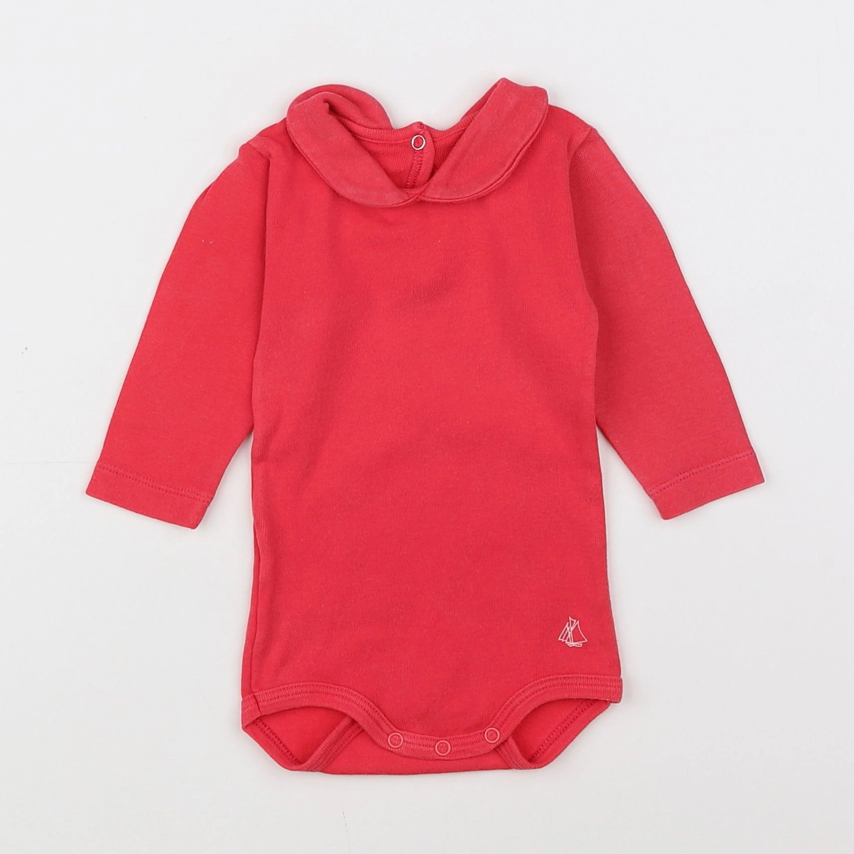 Petit Bateau - body à col rose - 3 mois