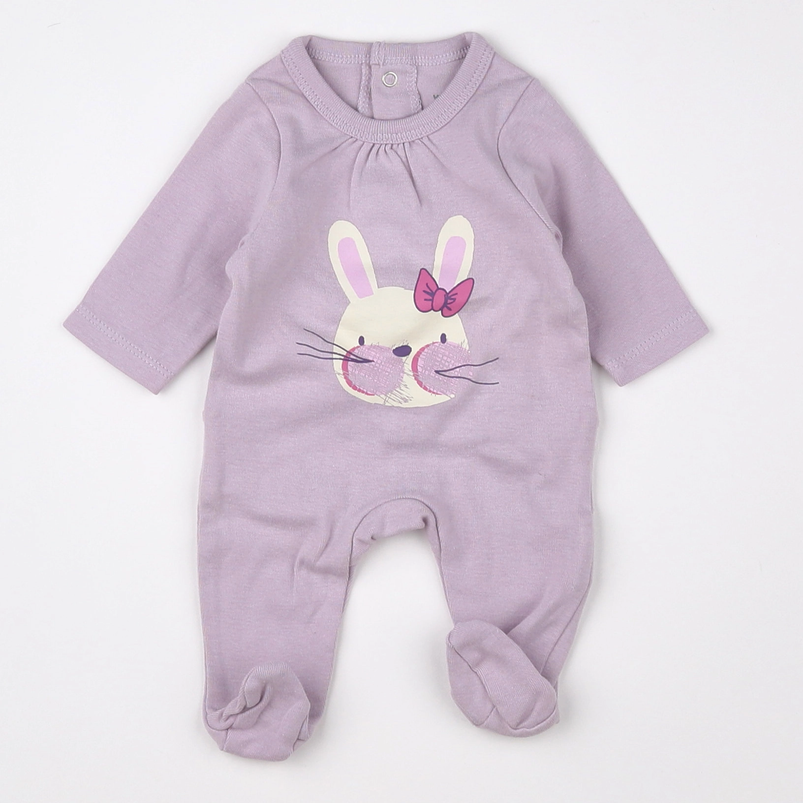 Vertbaudet - pyjama coton violet - 0 mois