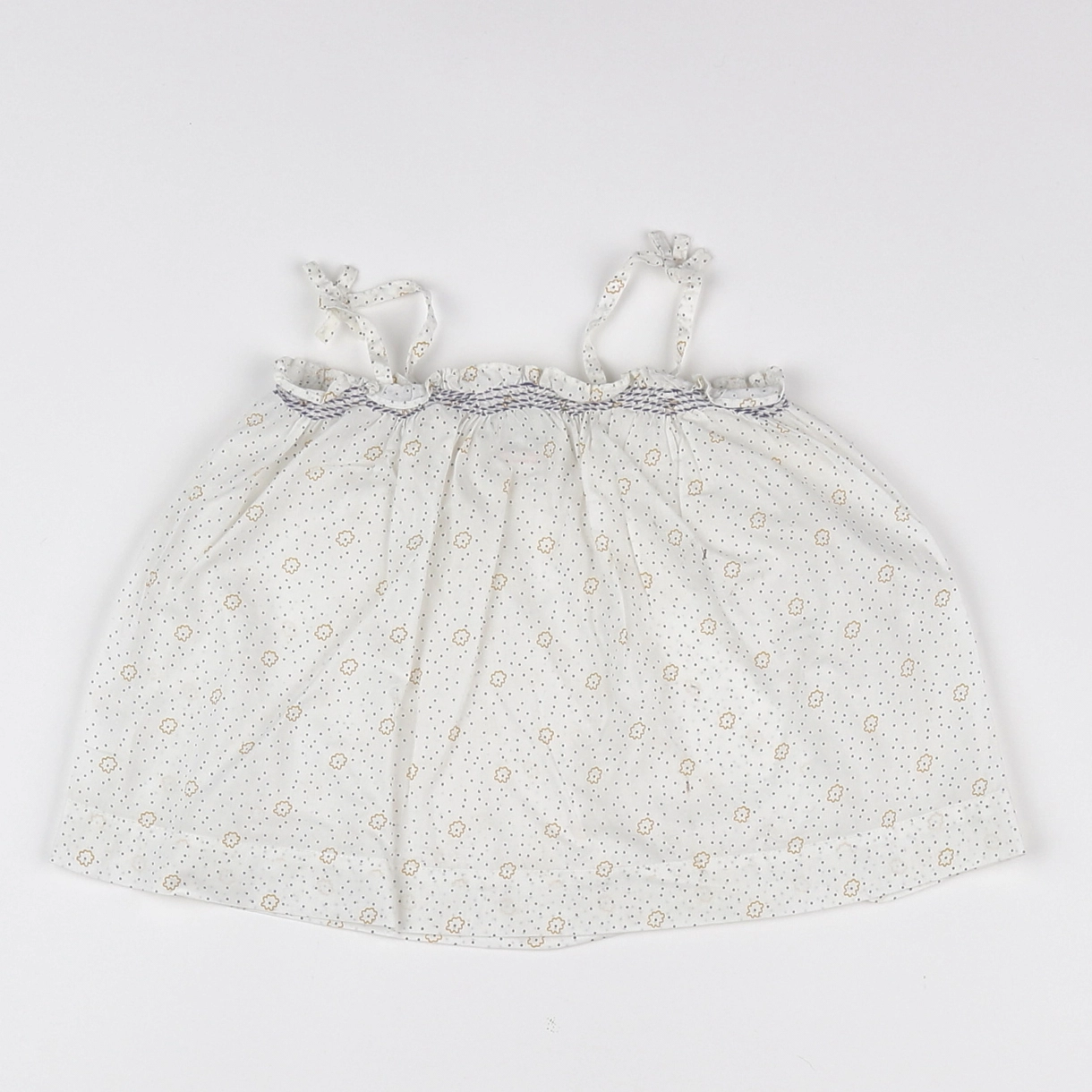 Cyrillus - blouse blanc, bleu - 9 mois