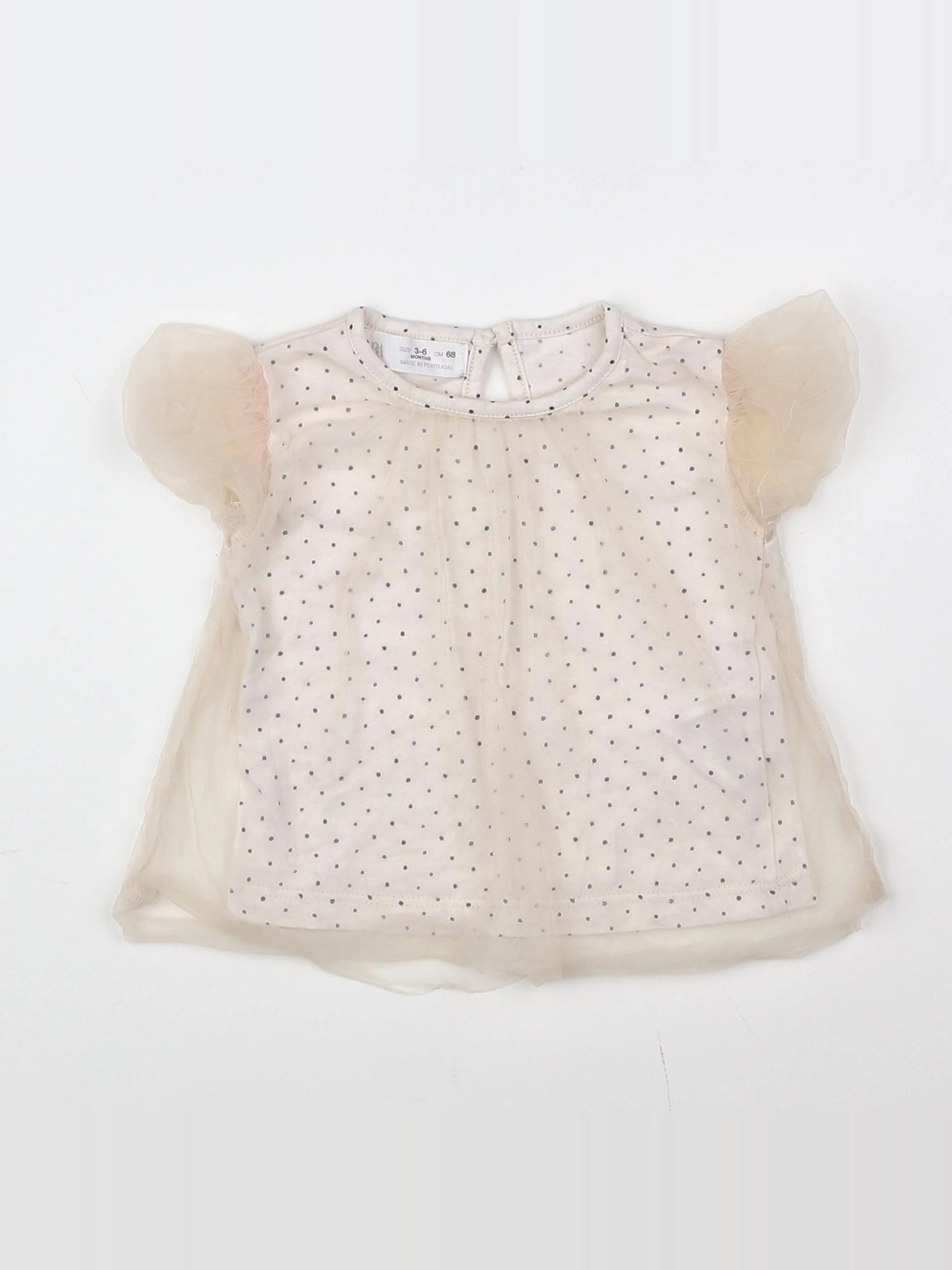 Zara - blouse rose, noir - 3/6 mois