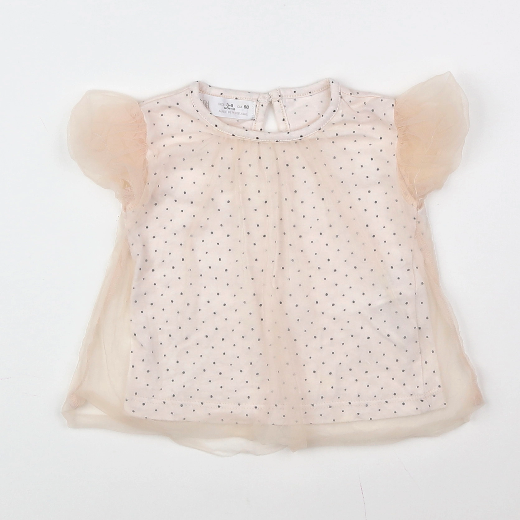 Zara - blouse rose, noir - 3/6 mois