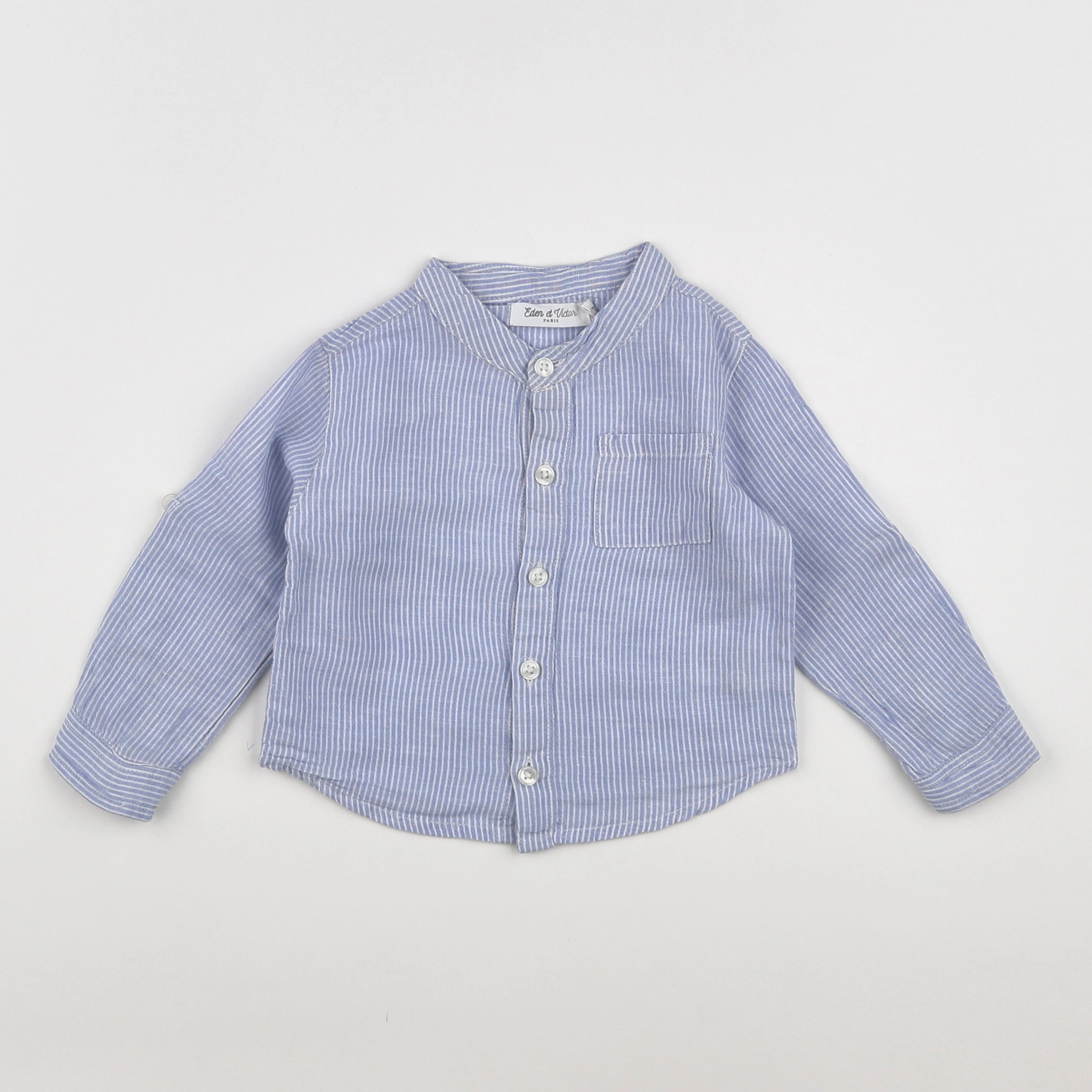 Eden & Victor - chemise bleu - 6 mois