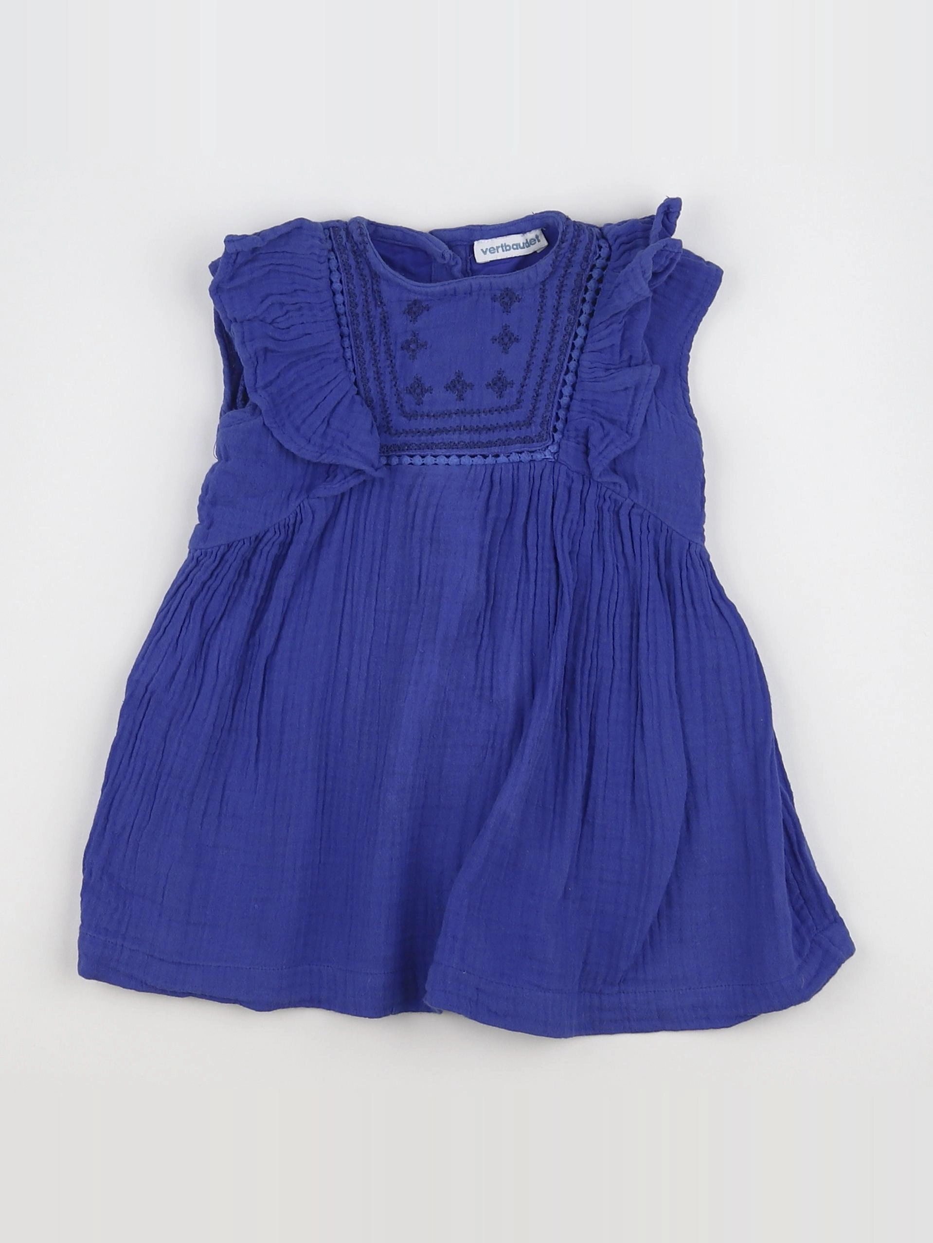 Vertbaudet - robe bleu - 9/12 mois