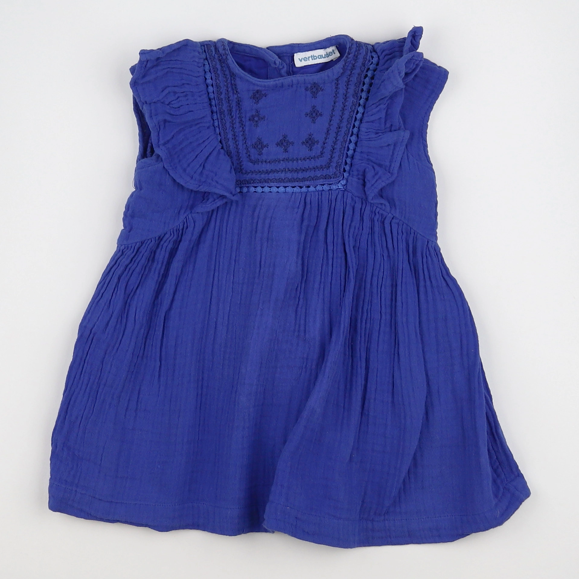 Vertbaudet - robe bleu - 9/12 mois