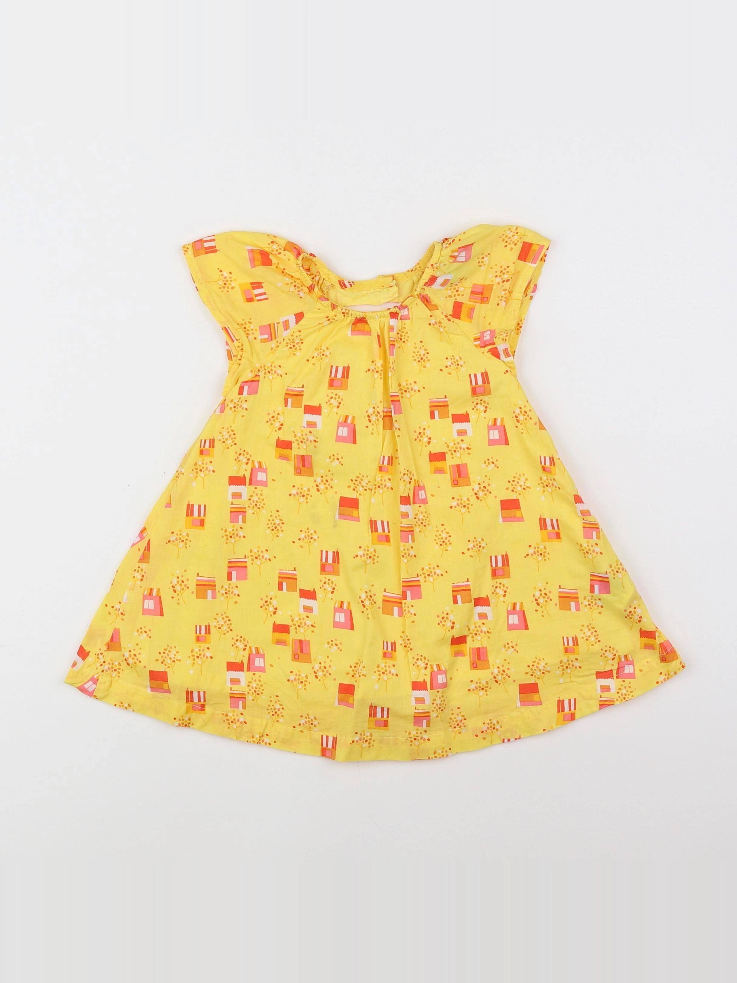 Vertbaudet - robe jaune - 3/6 mois