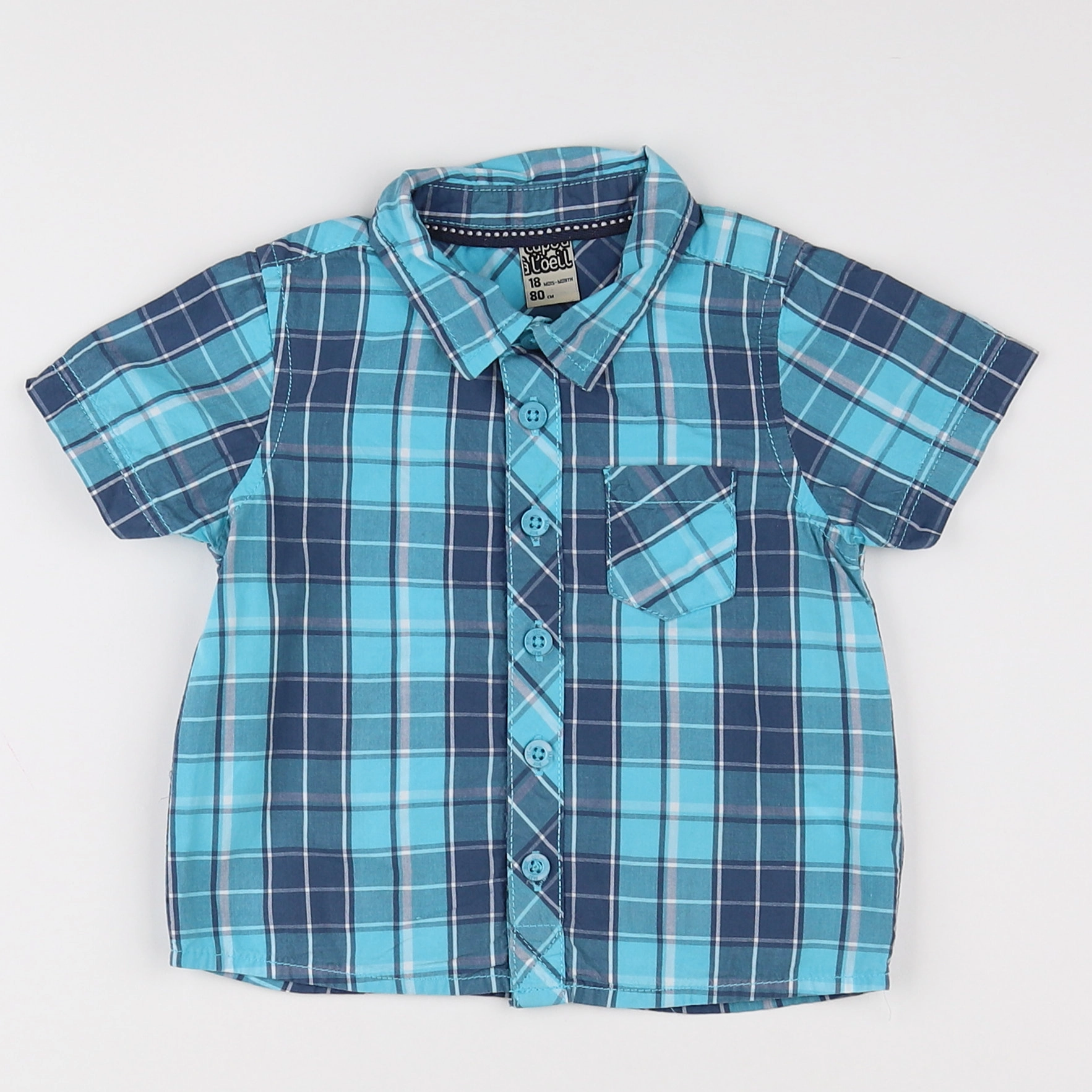Tape à l'oeil - chemise bleu - 18 mois