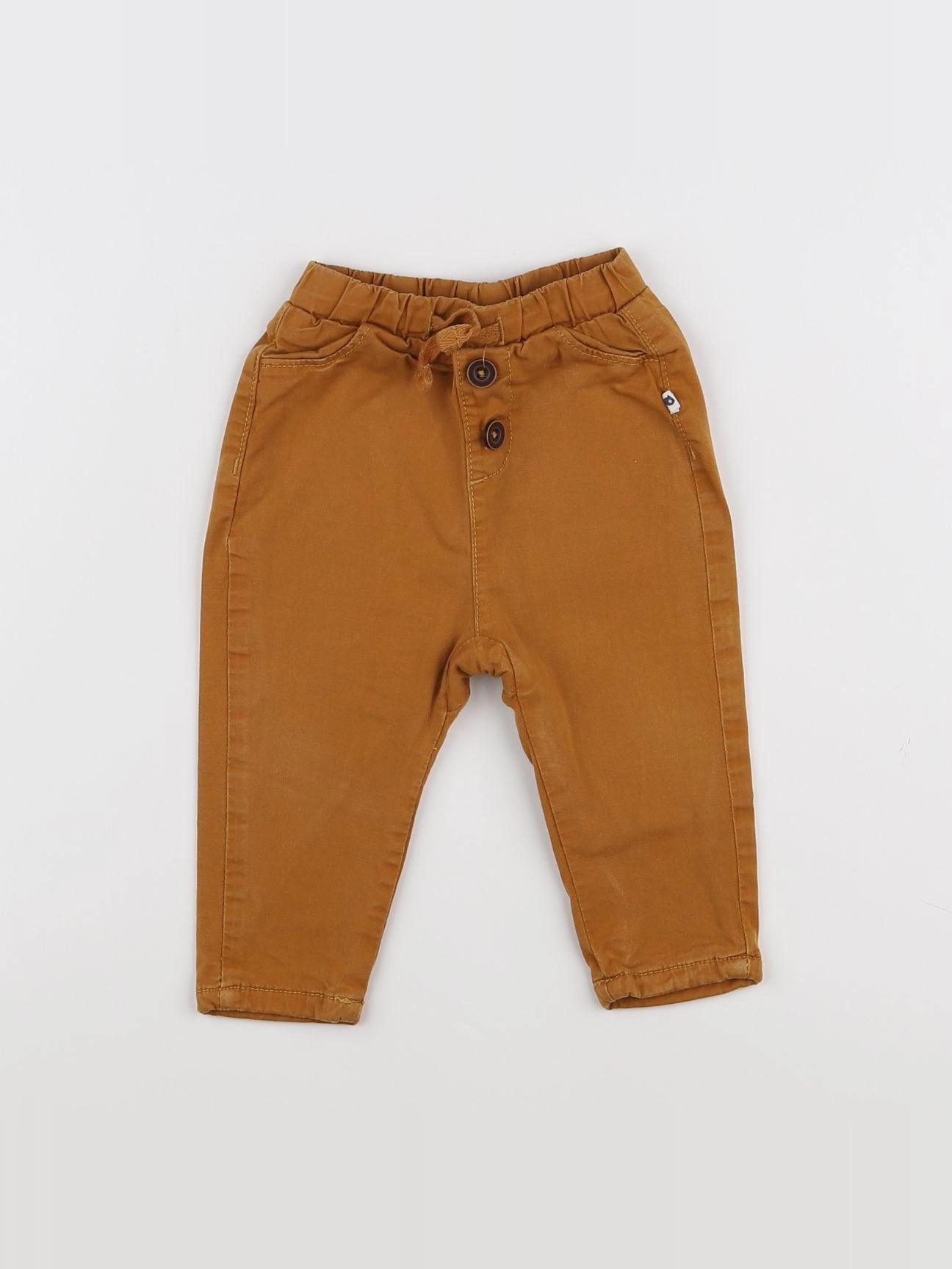 Tape à l'oeil - pantalon doublé marron - 9 mois