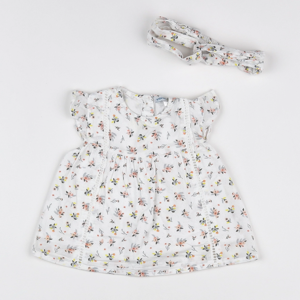 Vertbaudet - blouse blanc, multicolore - 9 mois