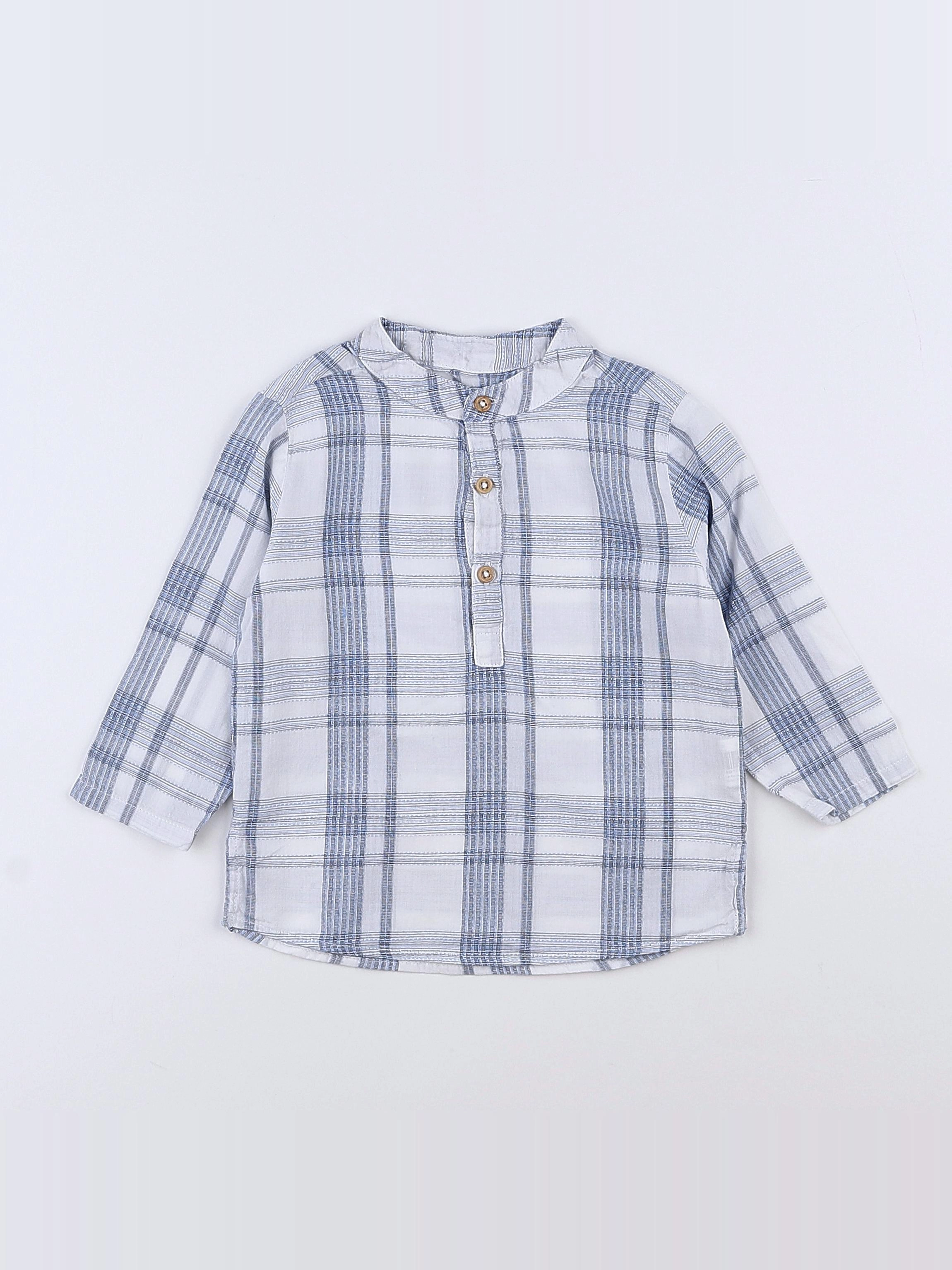 Boutchou - chemise bleu, blanc - 9 mois