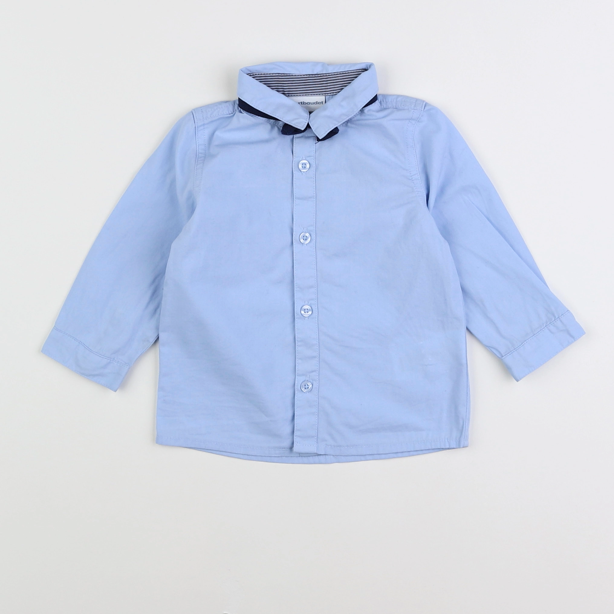 Vertbaudet - chemise bleu - 12 mois